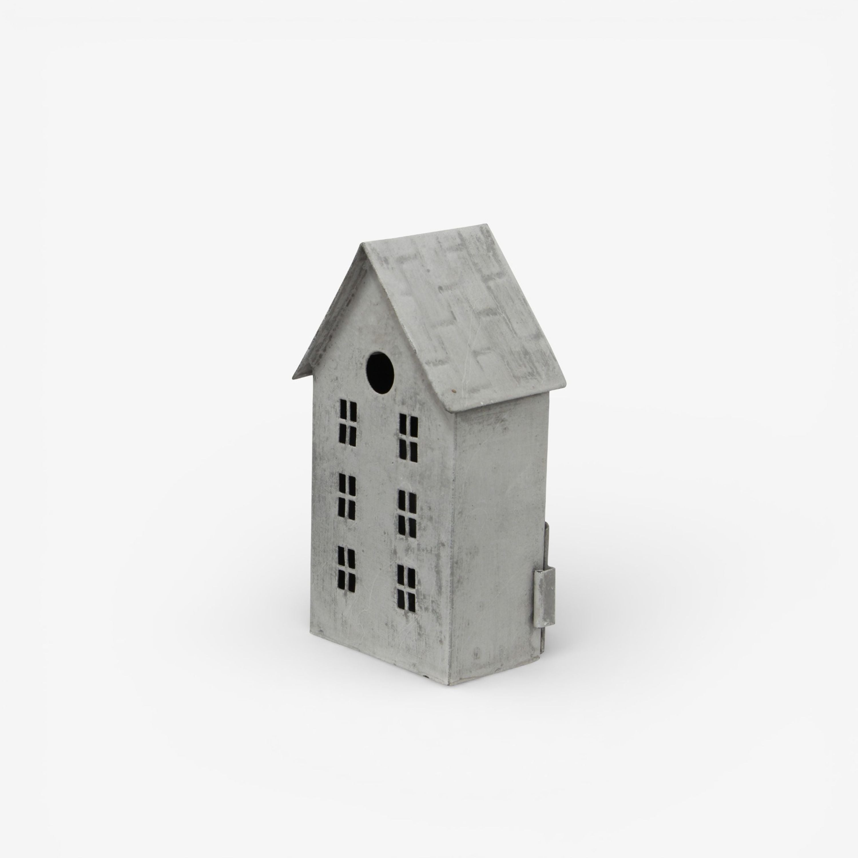 French Country Tea Light House Zinc Tall