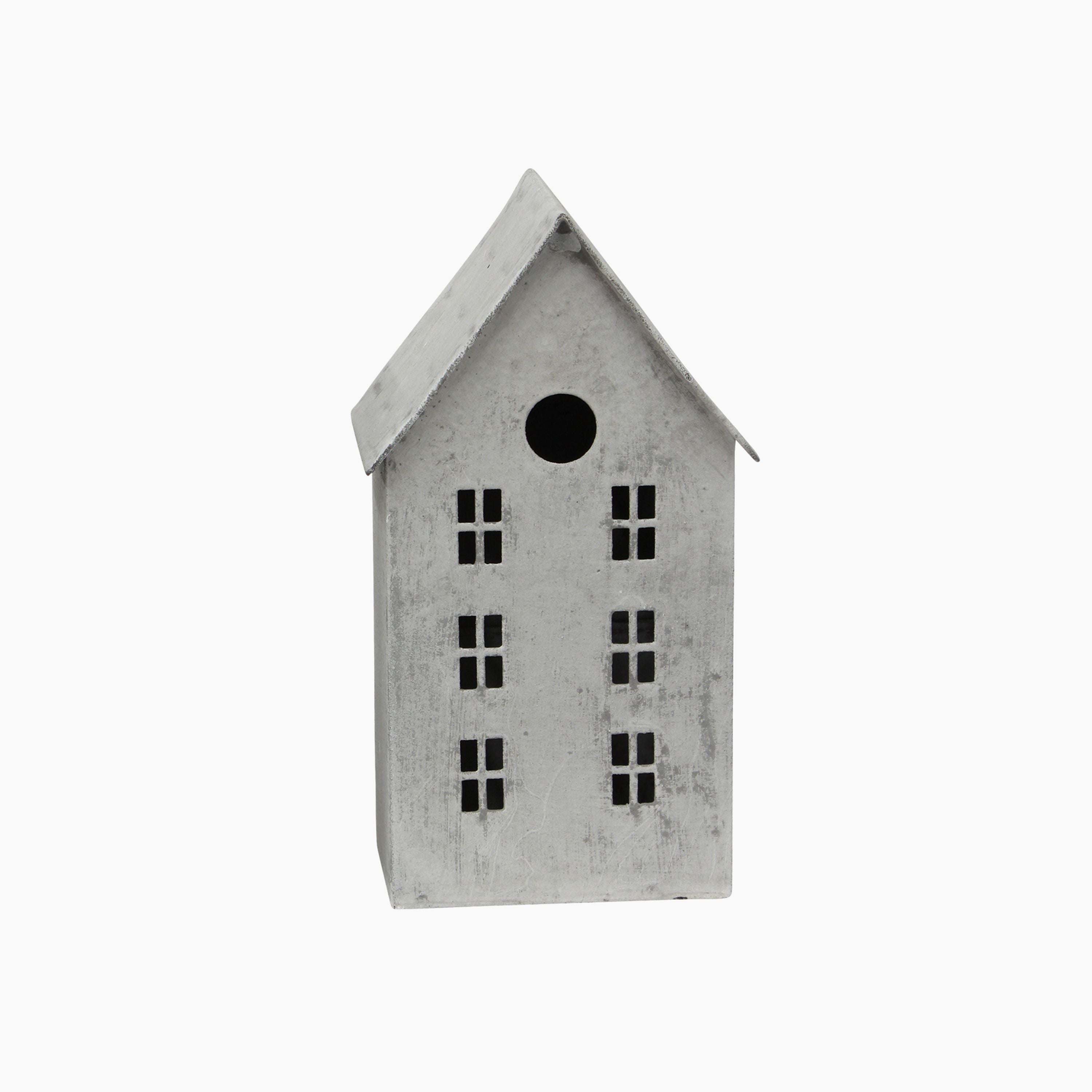 French Country Tea Light House Zinc Tall