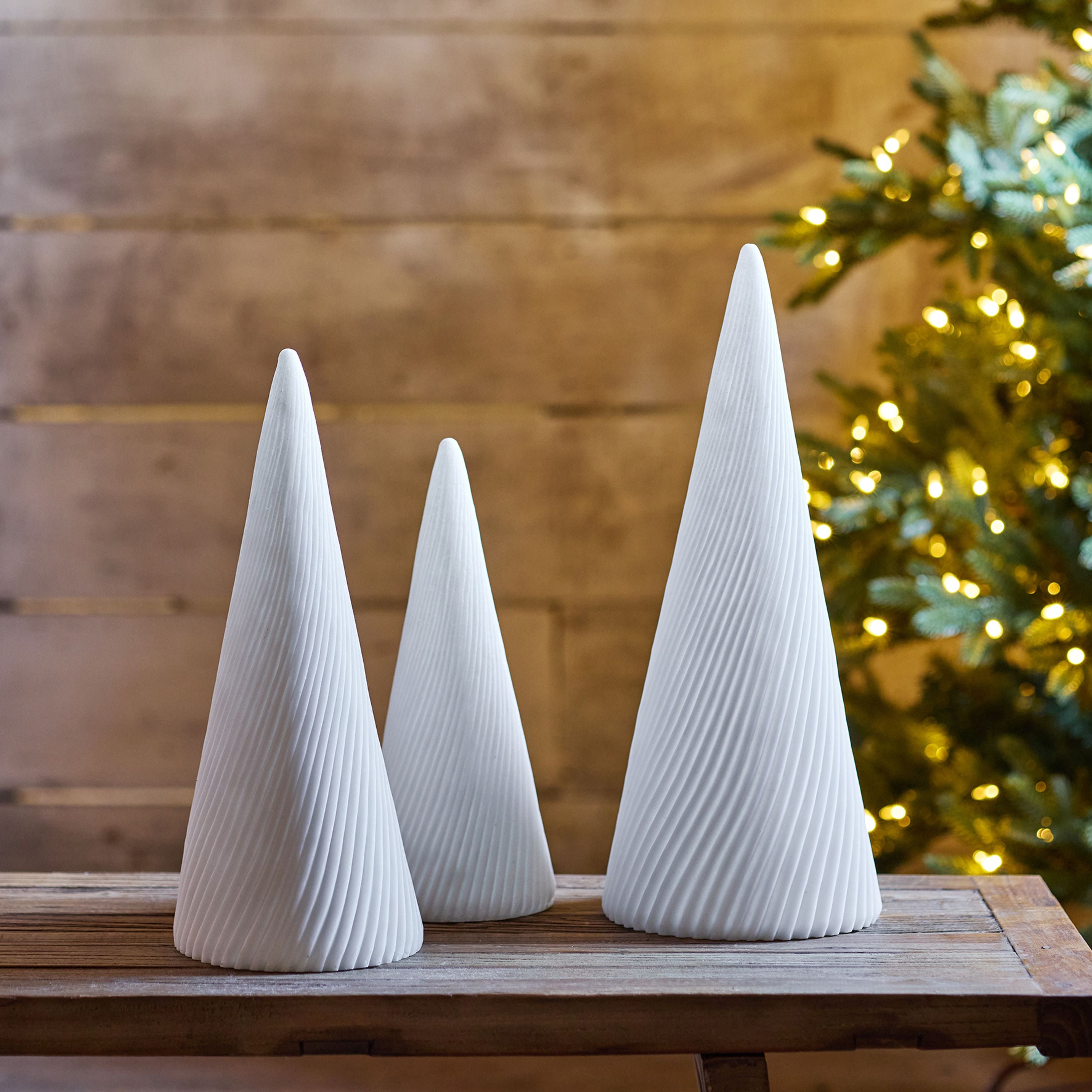 French Country Spiral Cone Tree Light Up Medium