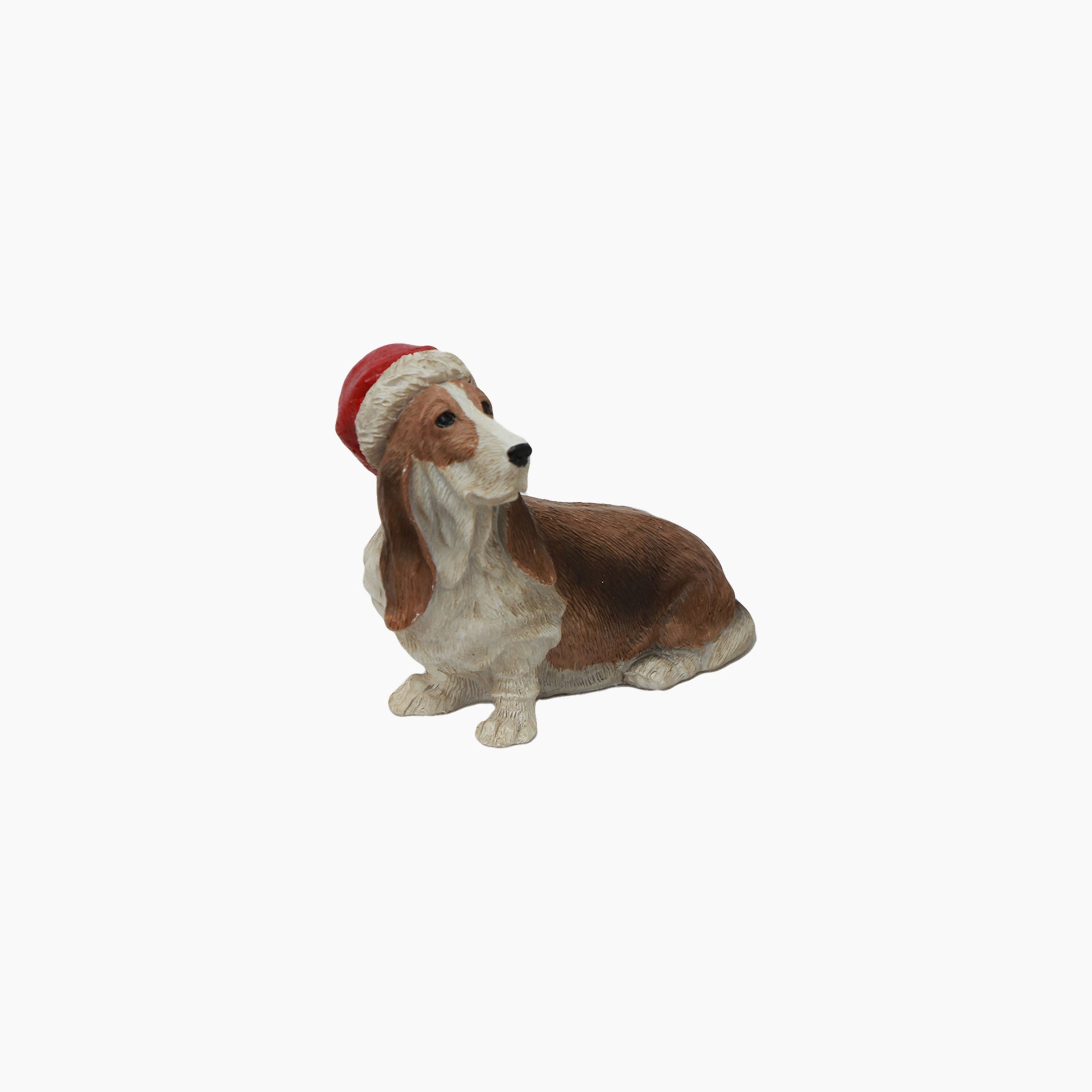 French Country Hound with Santa Hat
