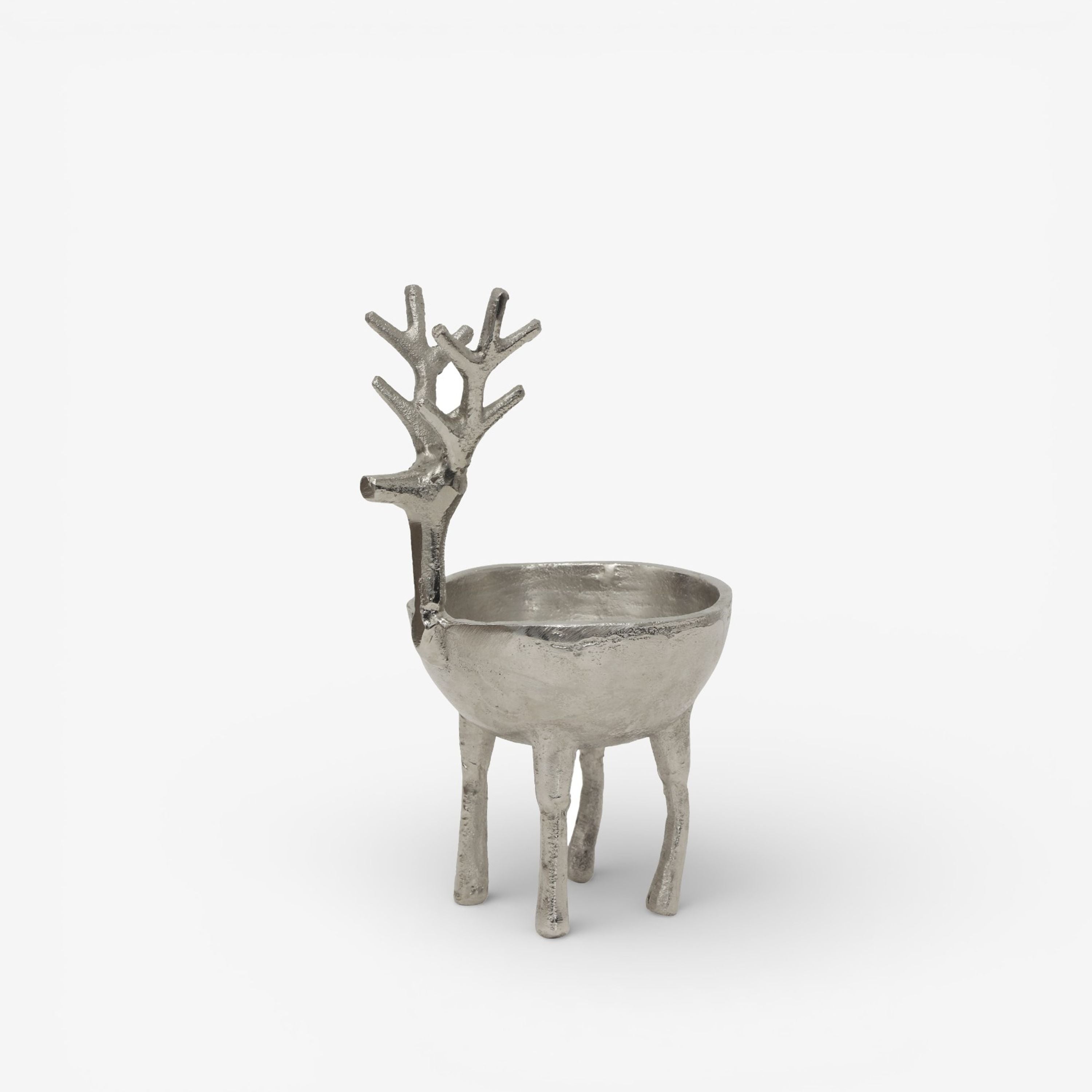 French Country Reindeer Sweets Bowl Silver Large