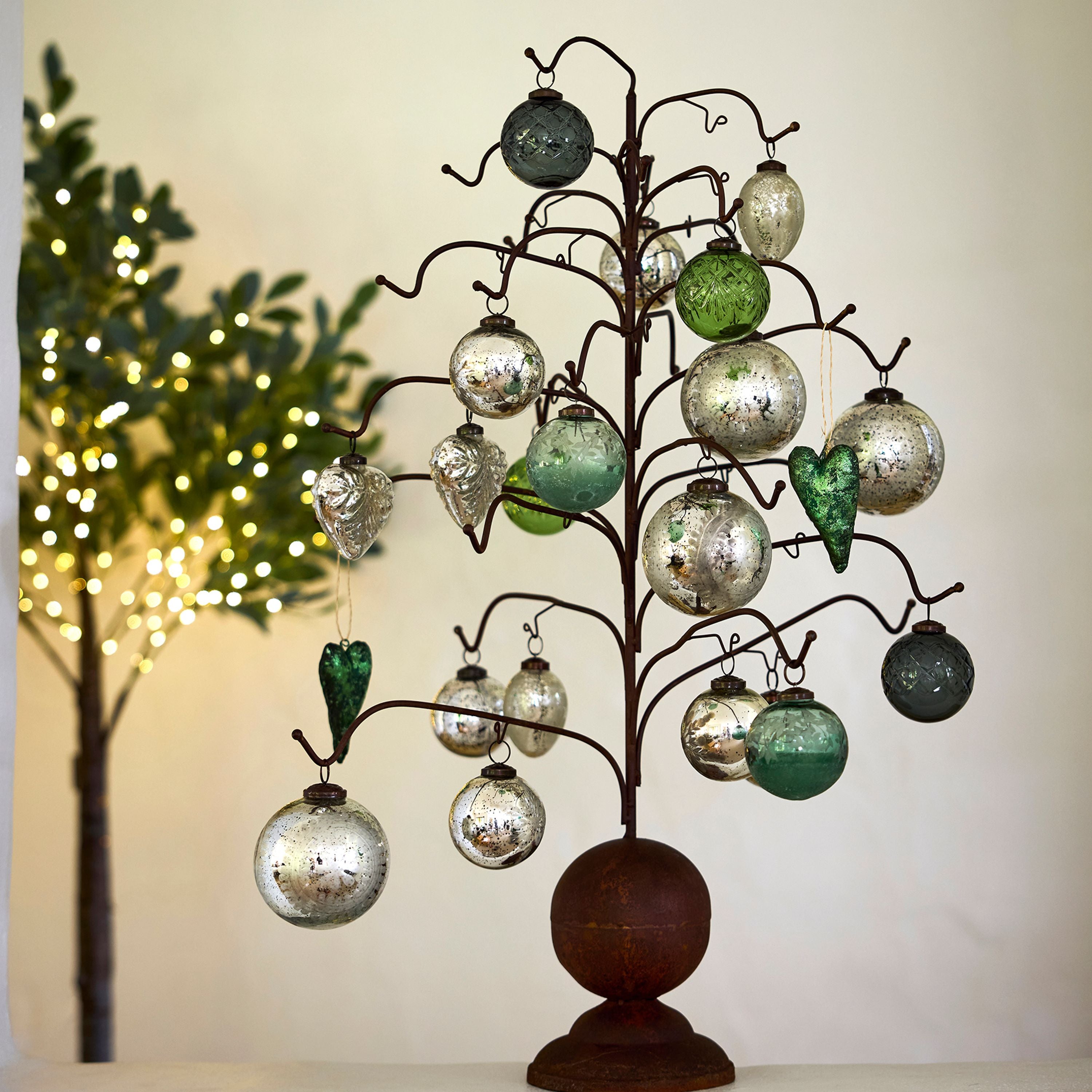 French Country Cut Glass Bauble Green