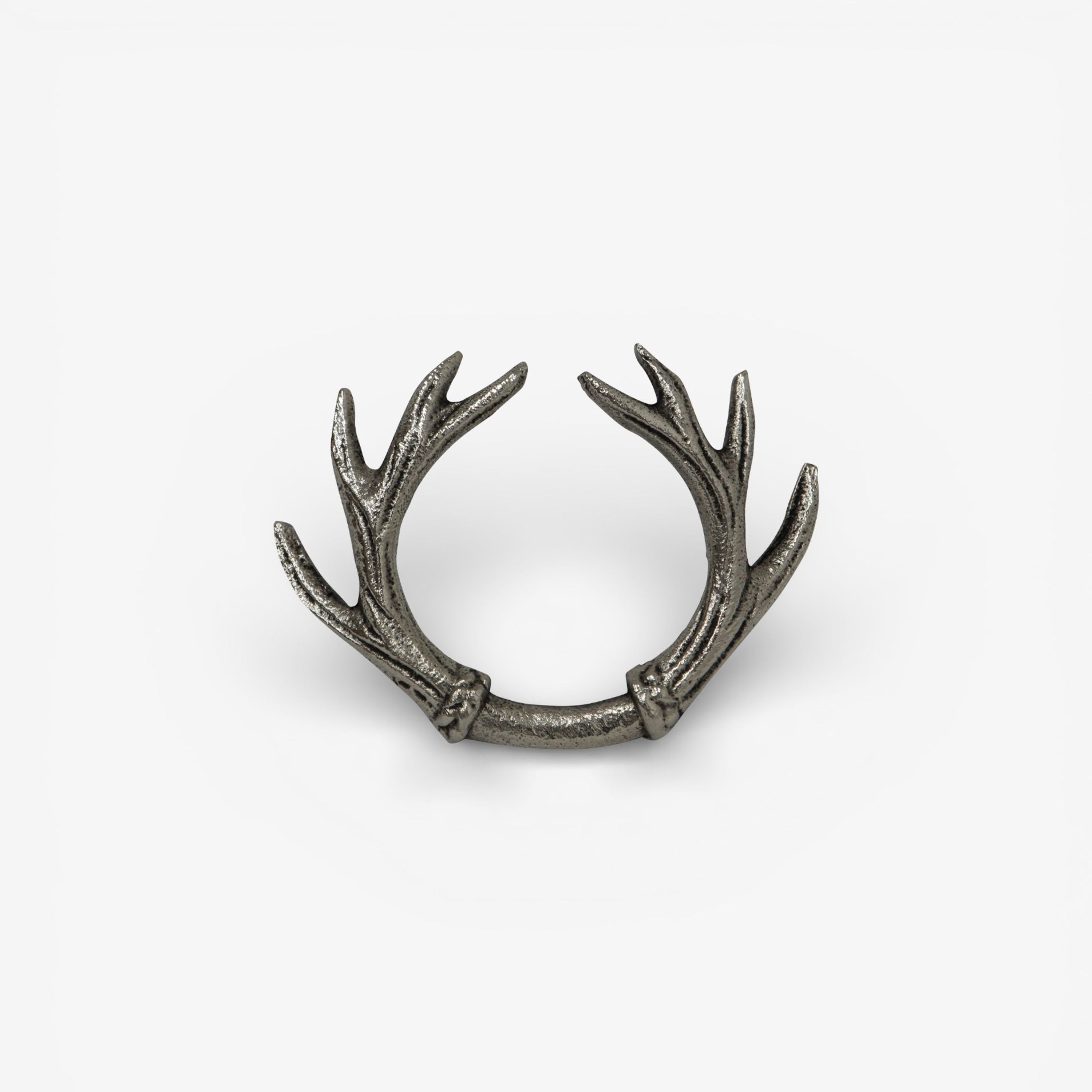 French Country Antler Napkin Ring Silver