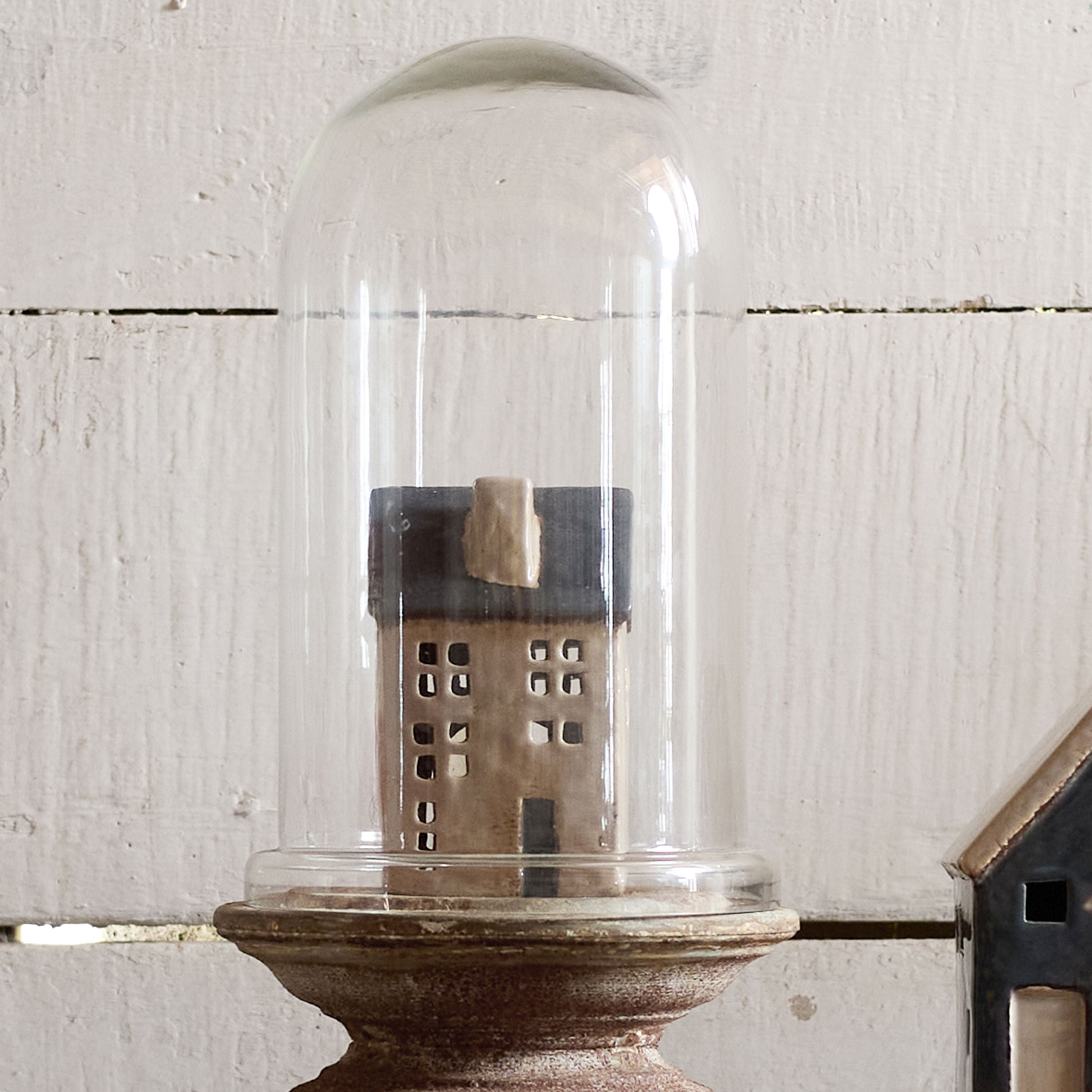 French Country Saint Malo Tea Light House Blue Roof