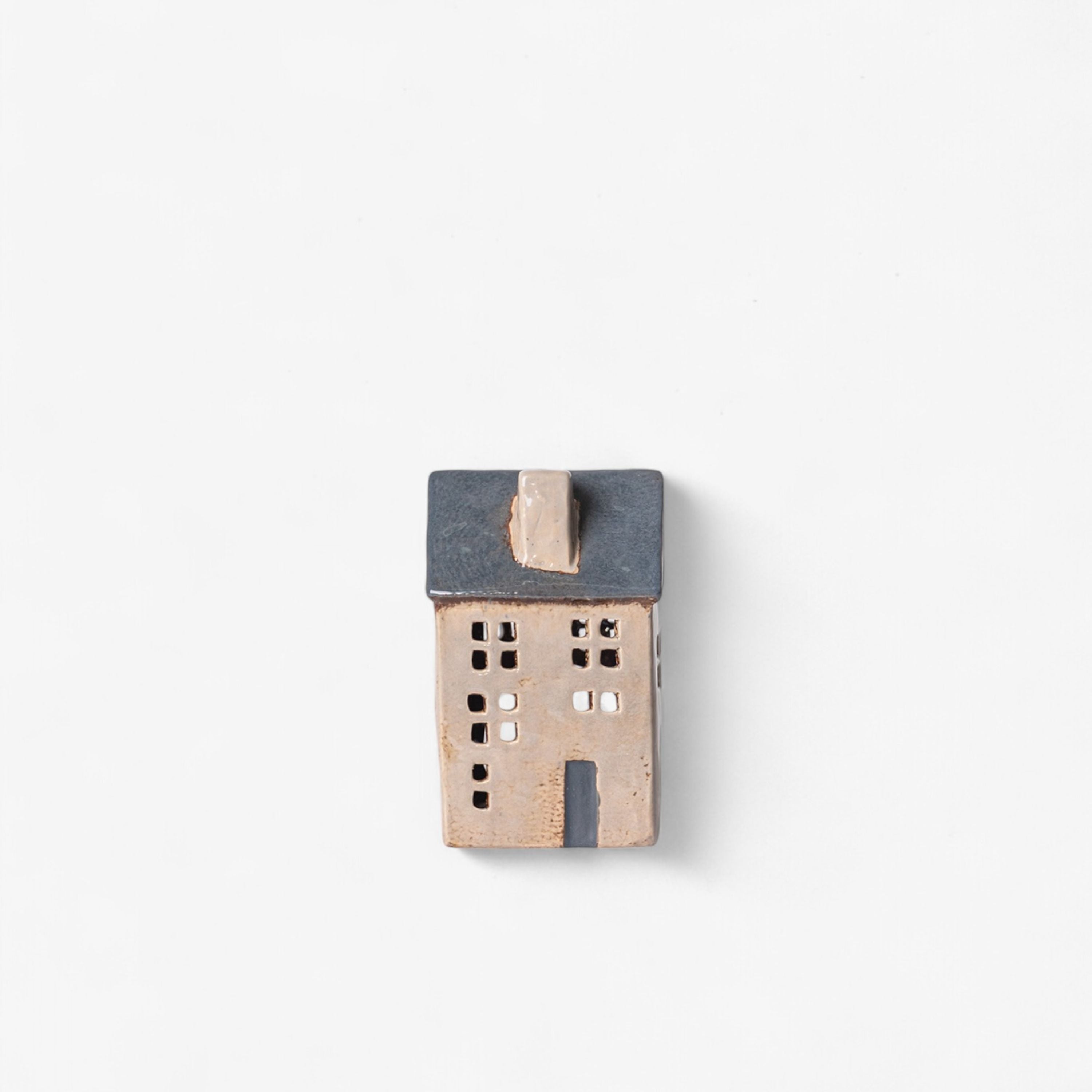 French Country Saint Malo Tea Light House Blue Roof