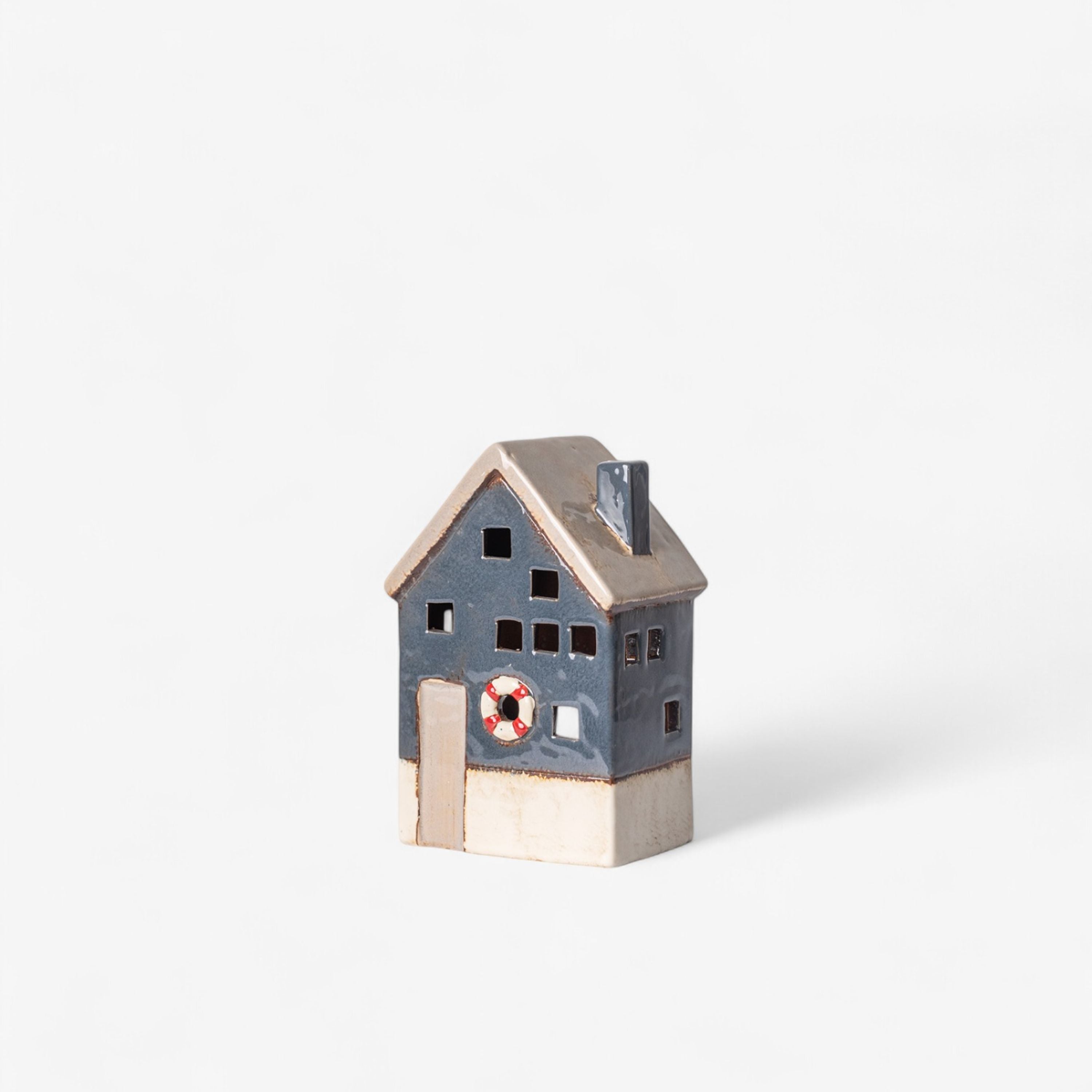 French Country Saint Malo Tea Light House with Buoy Large