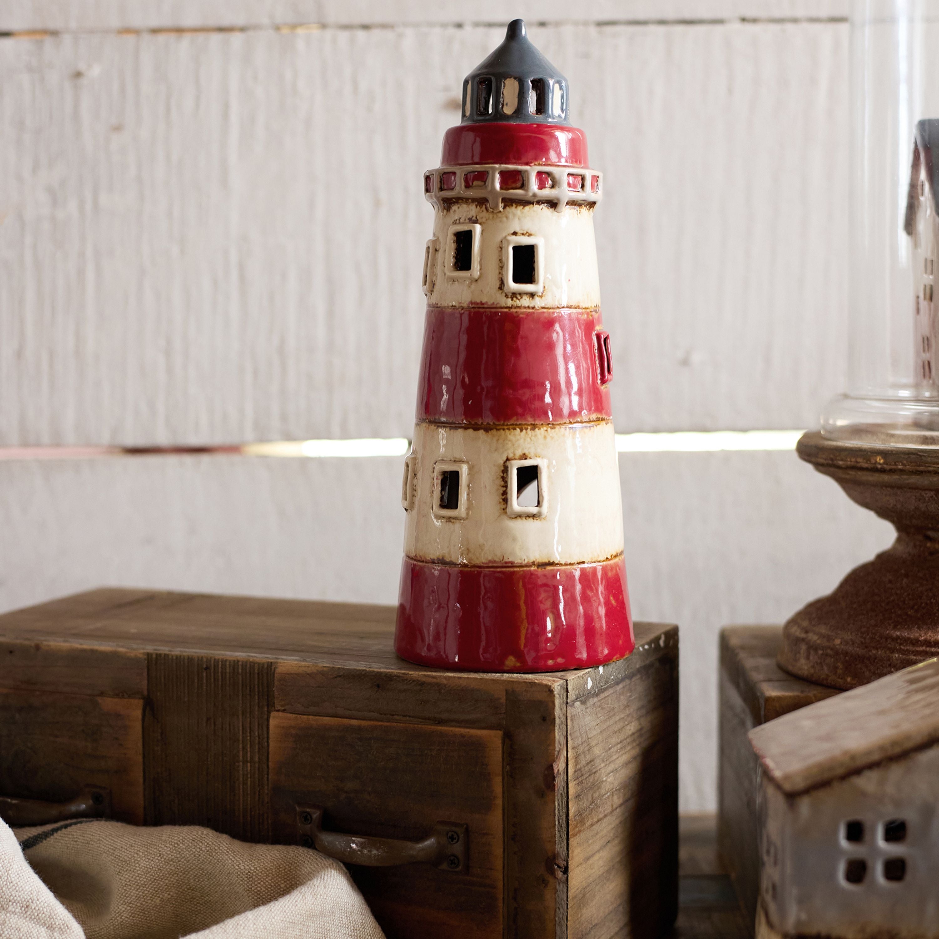 French Country Saint Malo Tea Light Lighthouse