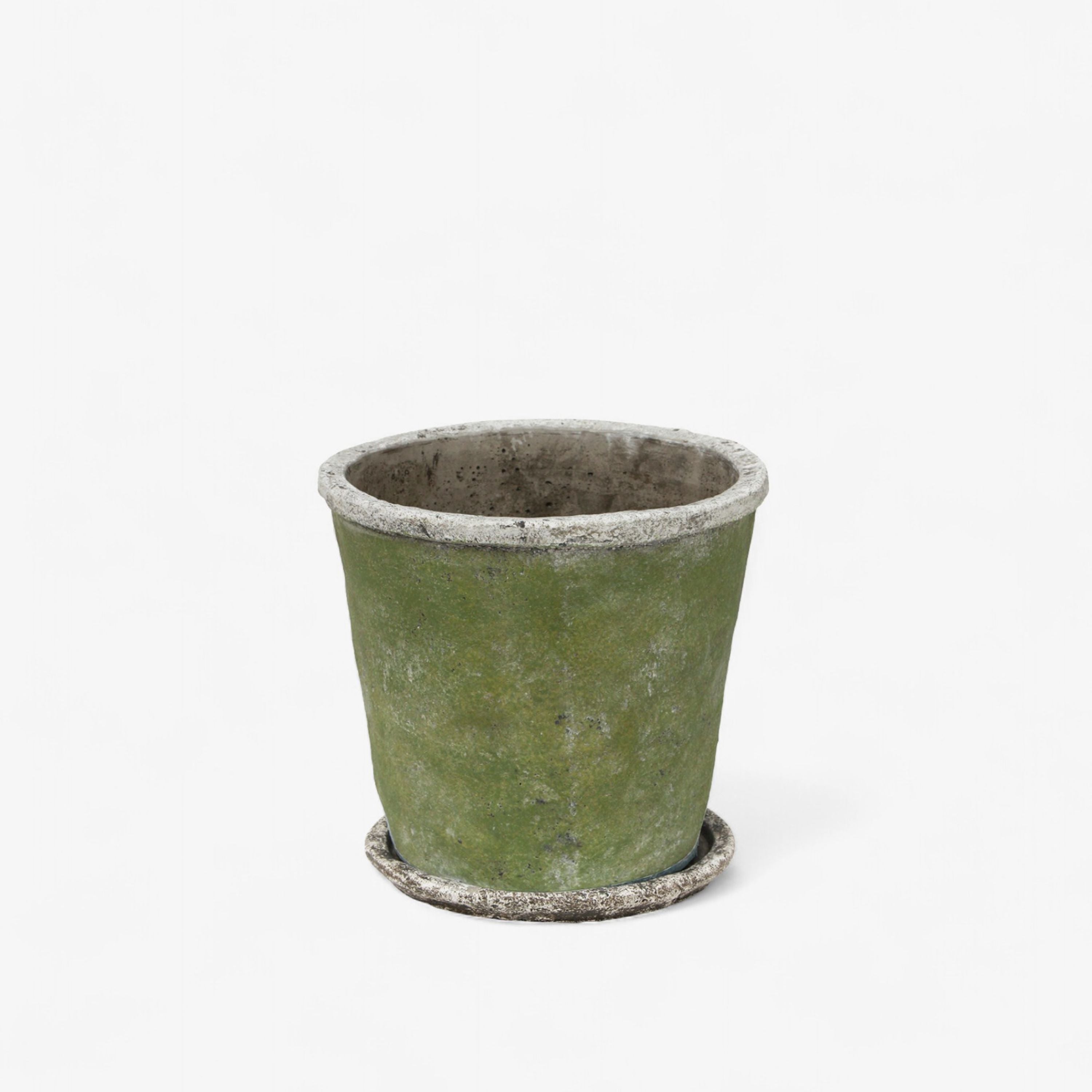 French Country Evergreen Plant Pot & Saucer Medium