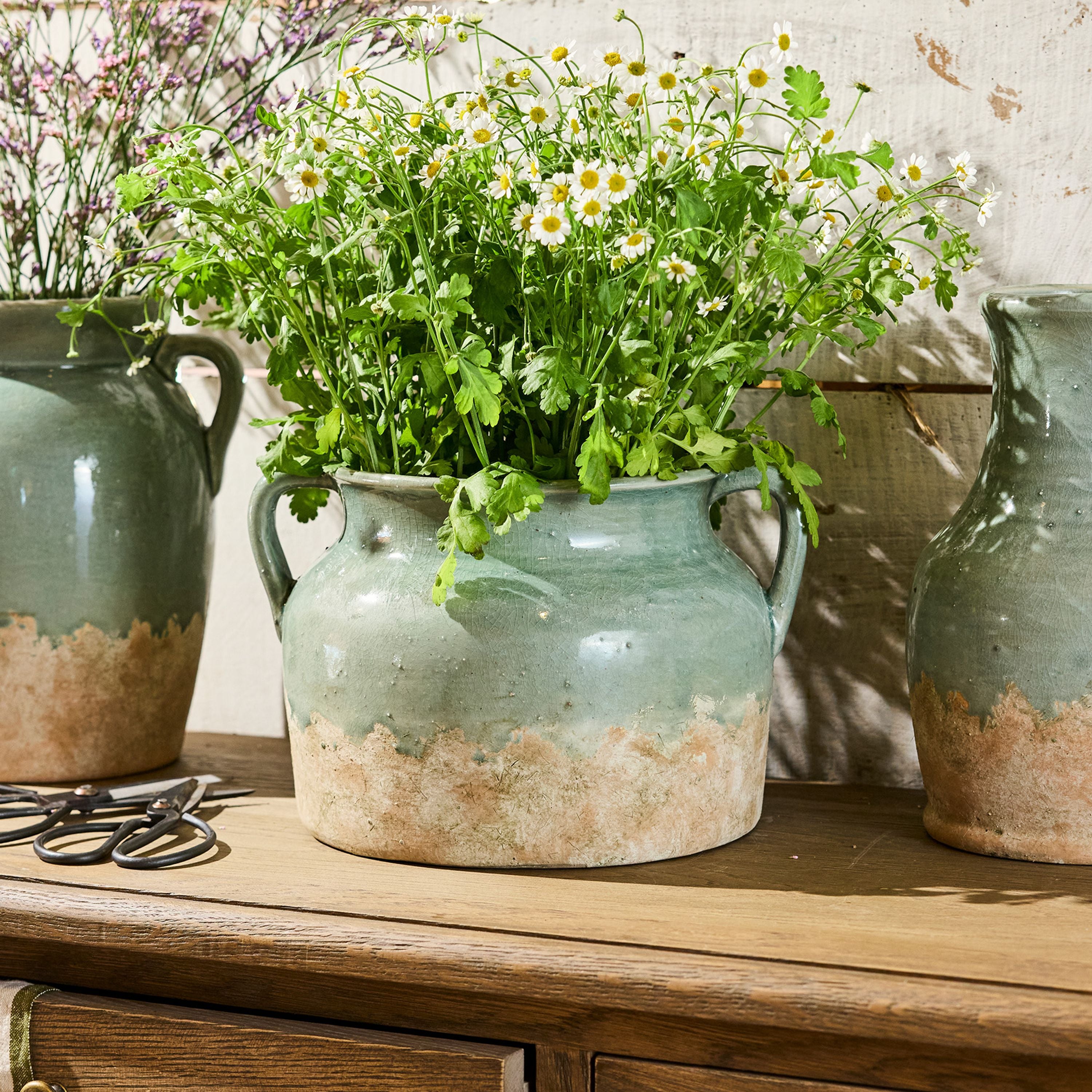 French Country Varese Vessel Wide Pale Blue
