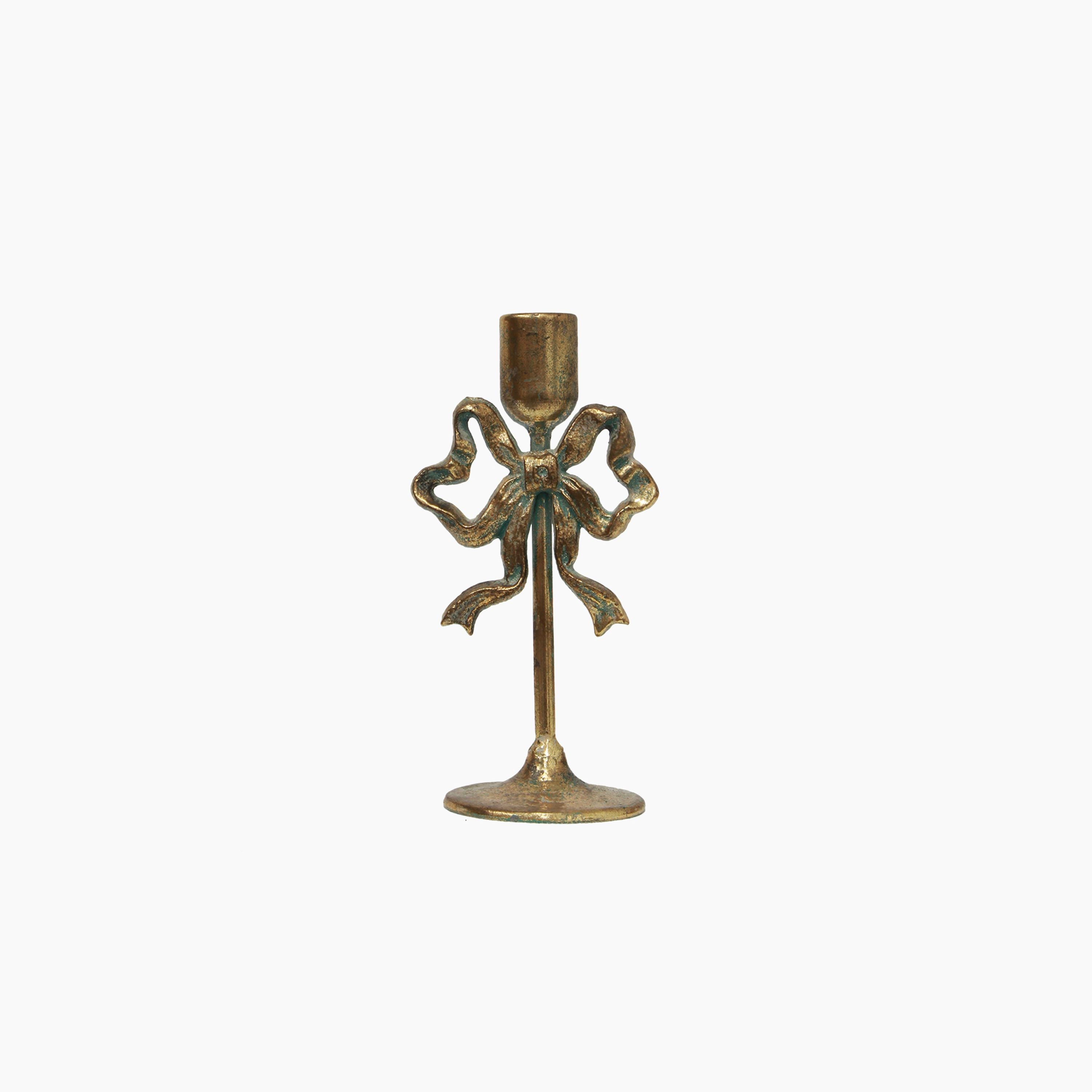 French Country Bow Design Candle Holder Small