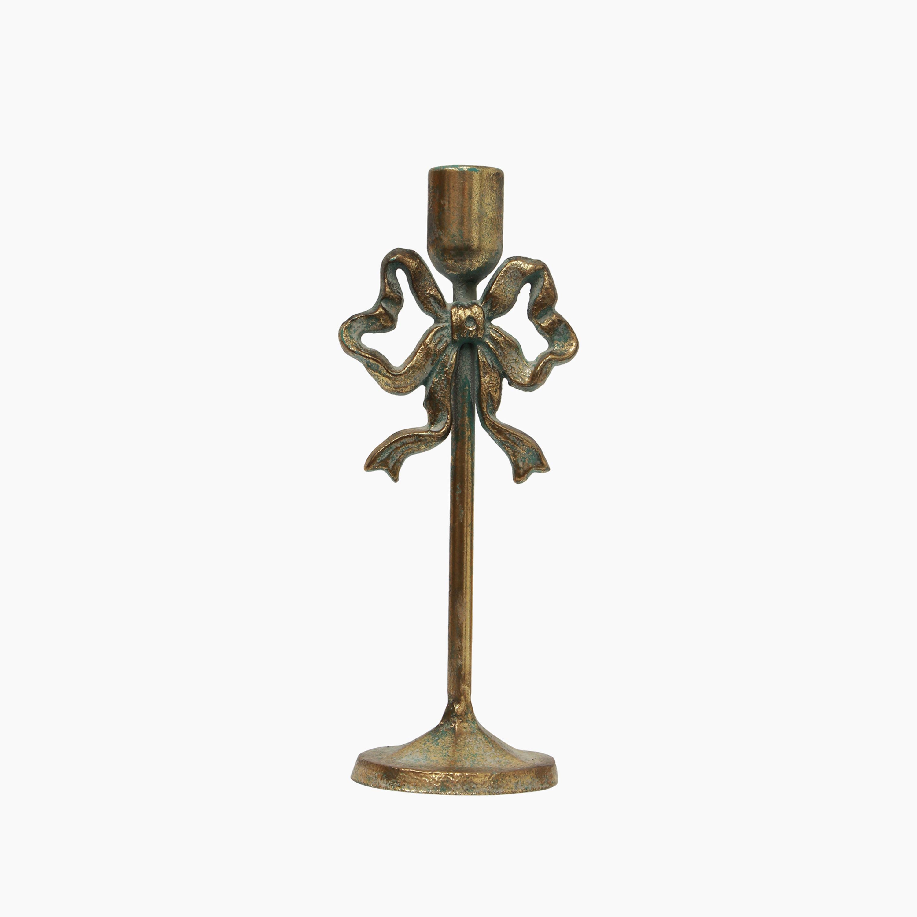 French Country Bow Design Candle Holder Medium