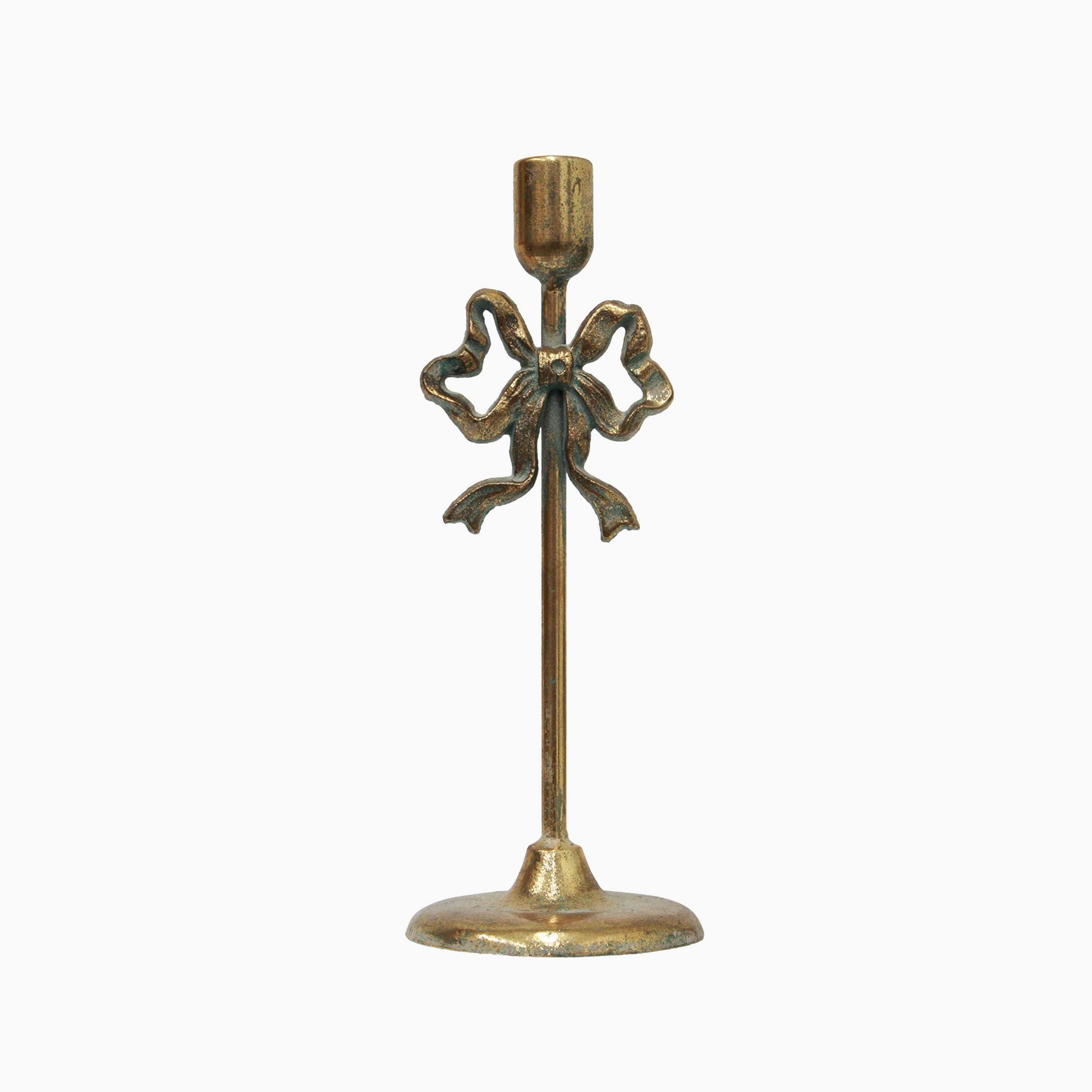 French Country Bow Design Candle Holder Large