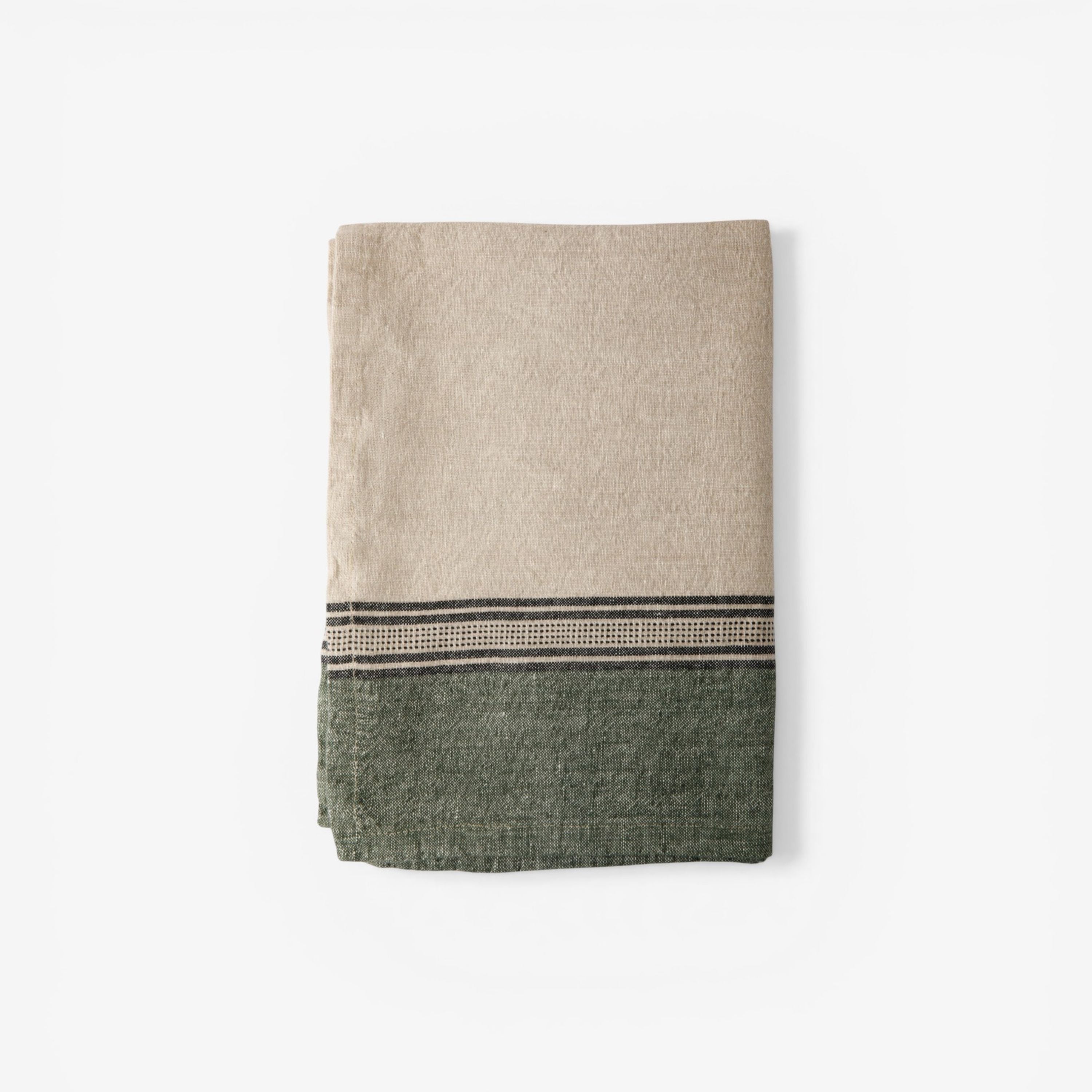 French Country Atelier Ribbon Tea Towel Green