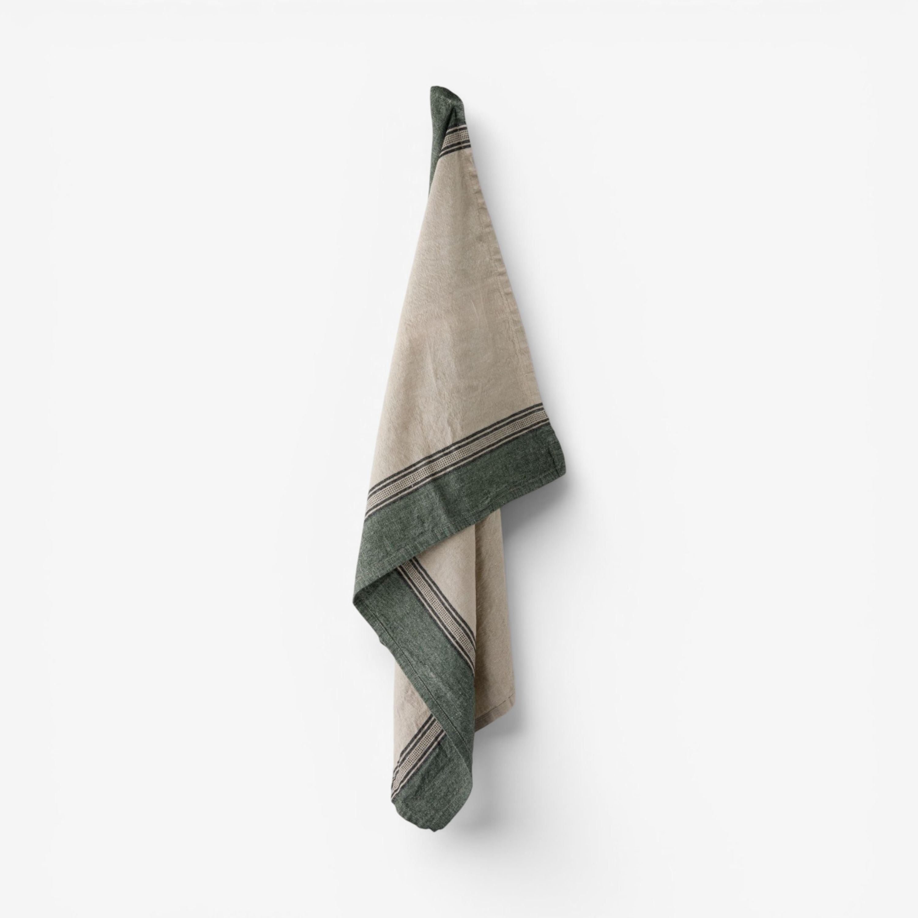 French Country Atelier Ribbon Tea Towel Green