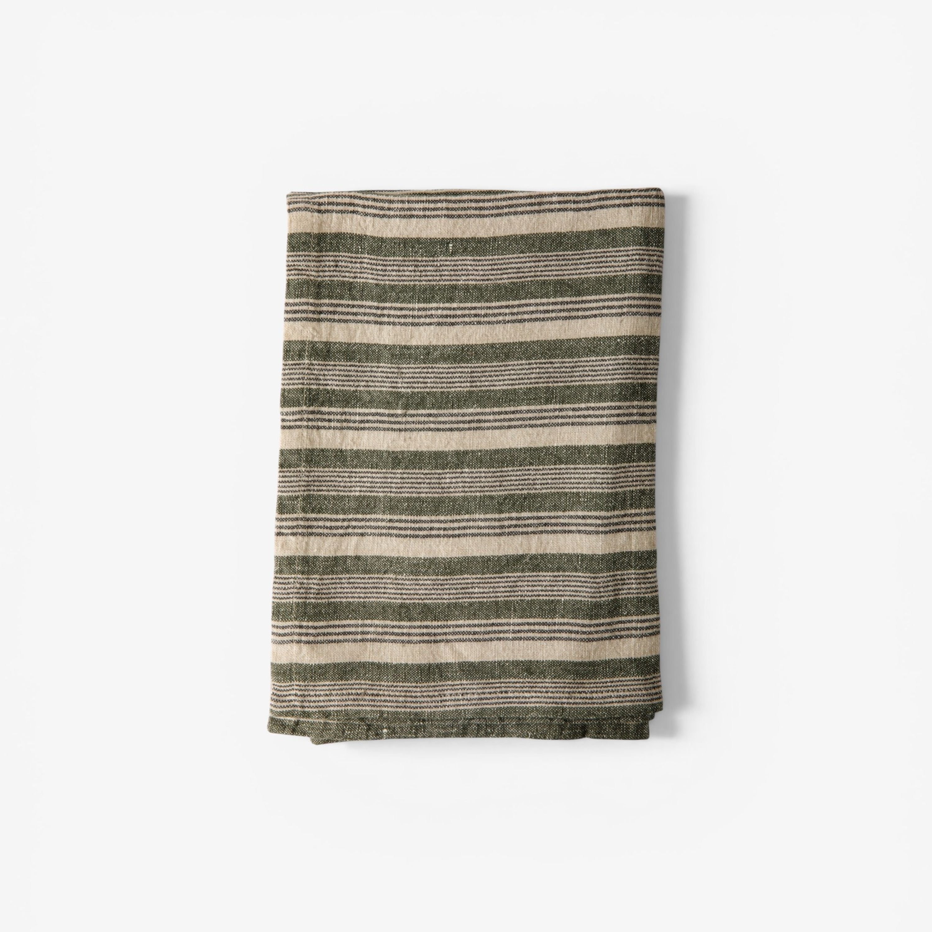 French Country Atelier Stripe Tea Towel Green