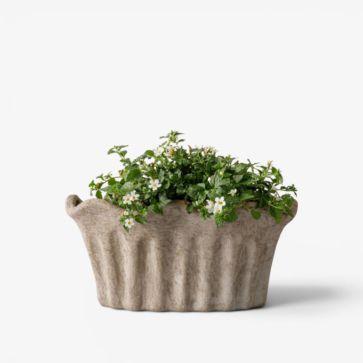 French Country Terra Fluted Oval Planter Small