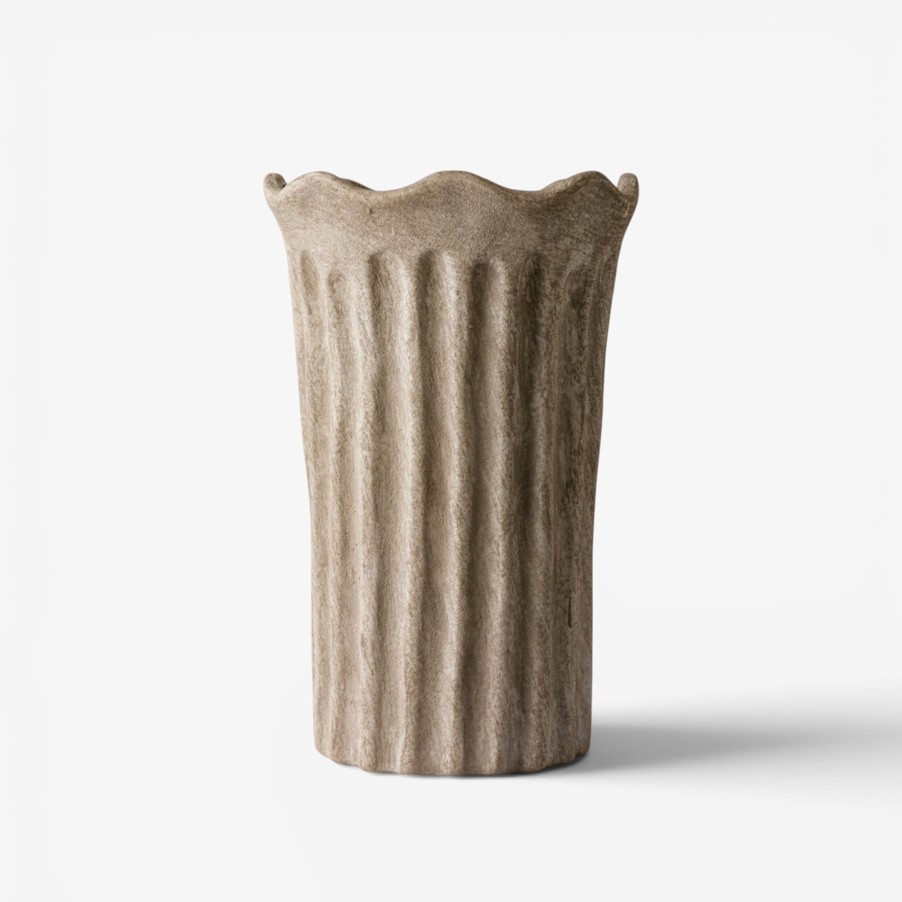 French Country Terra Fluted Vase