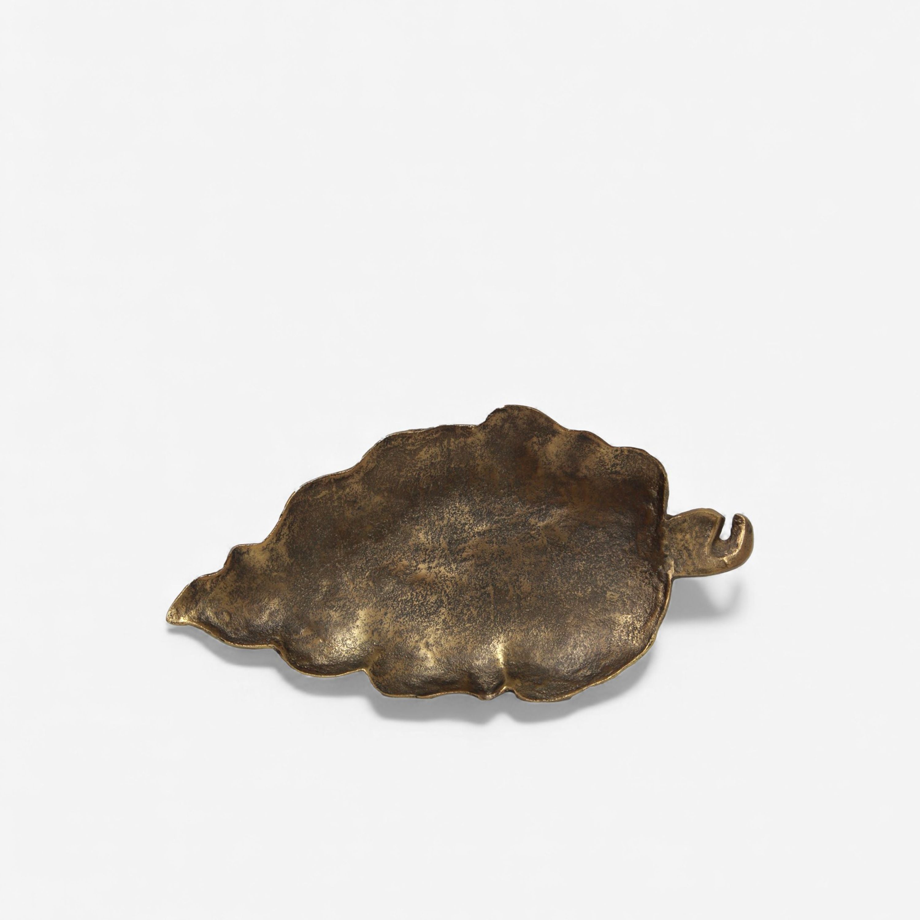French Country Leaf Plate Aged Gold