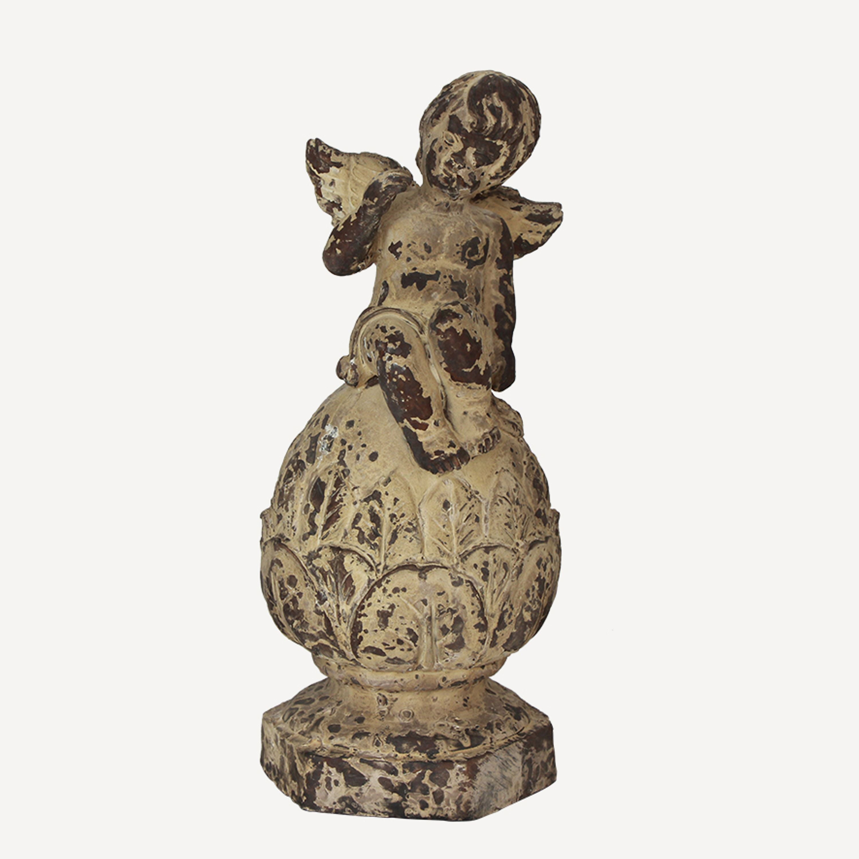 French Country Cherub Thinking on Acorn