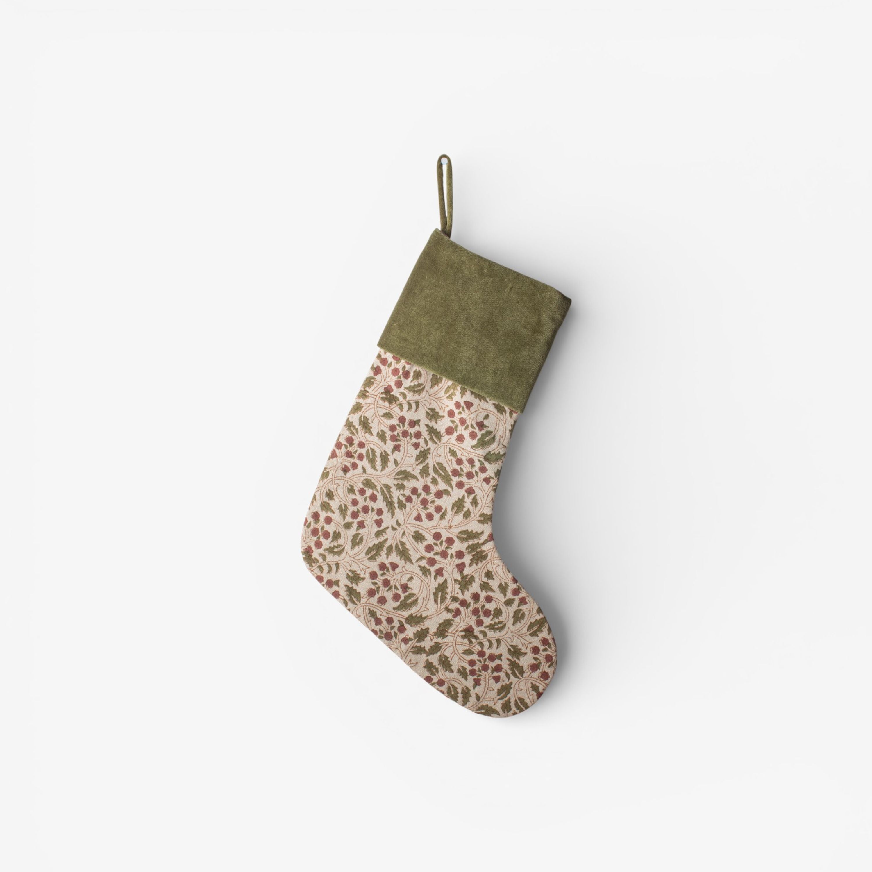 French Country Berry and Vine Stocking Velvet