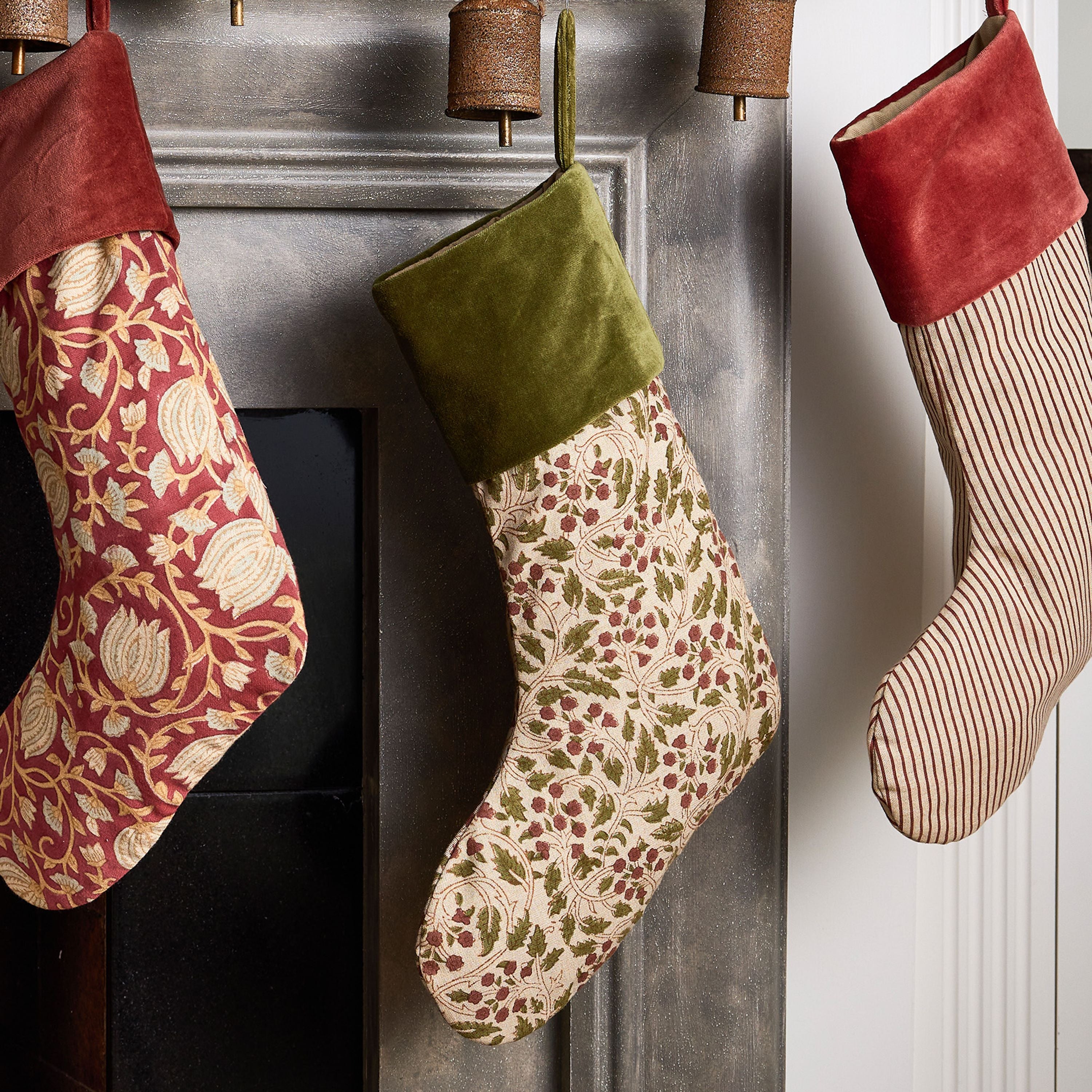 French Country Berry and Vine Stocking Velvet