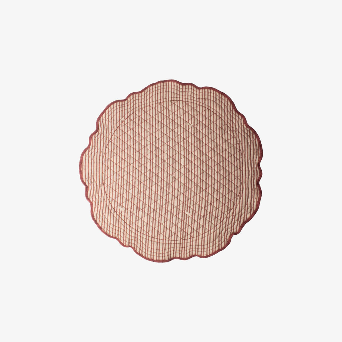 French Country Striped Red Quilted Placemat