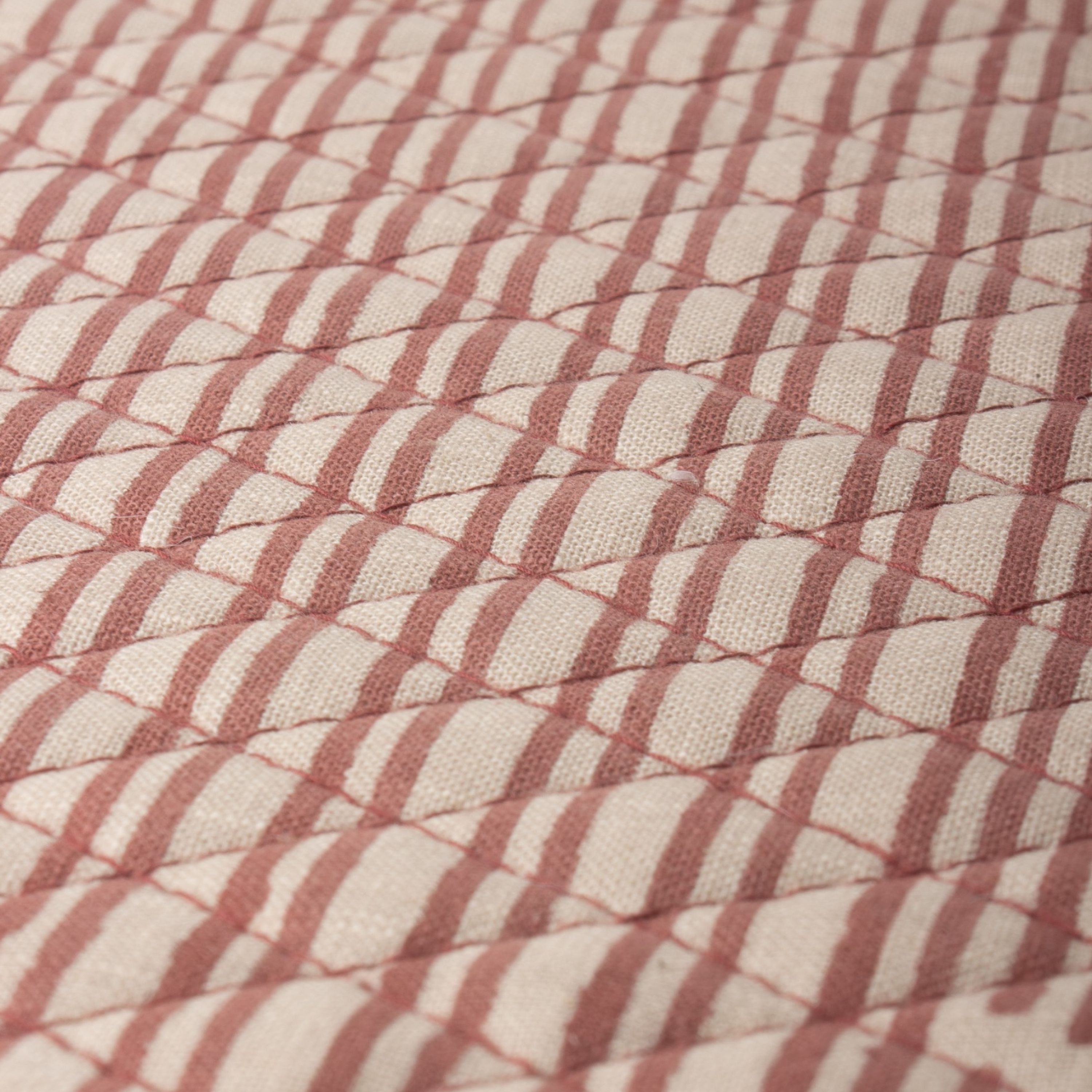 French Country Striped Red Quilted Placemat