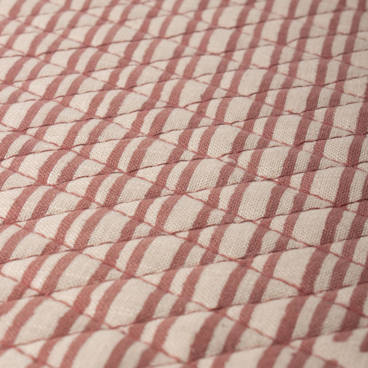 French Country Striped Red Quilted Placemat