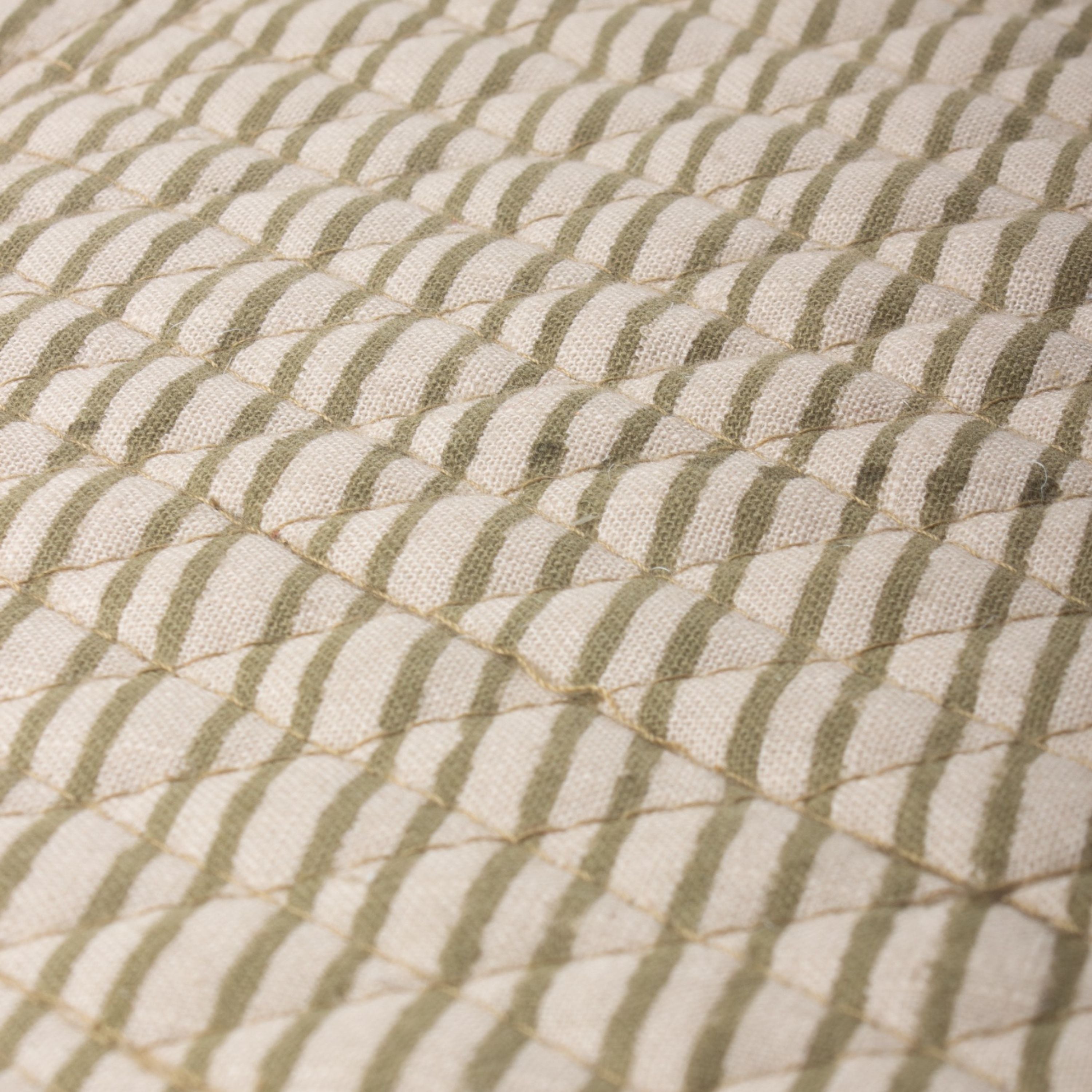 French Country Striped Green Quilted Placemat