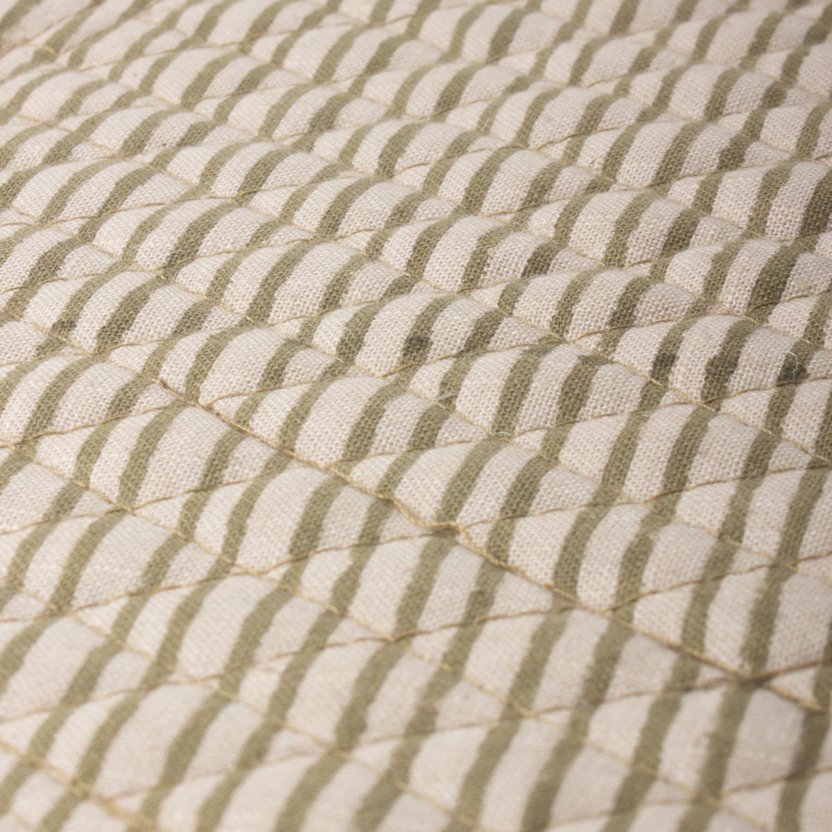 French Country Striped Green Quilted Placemat