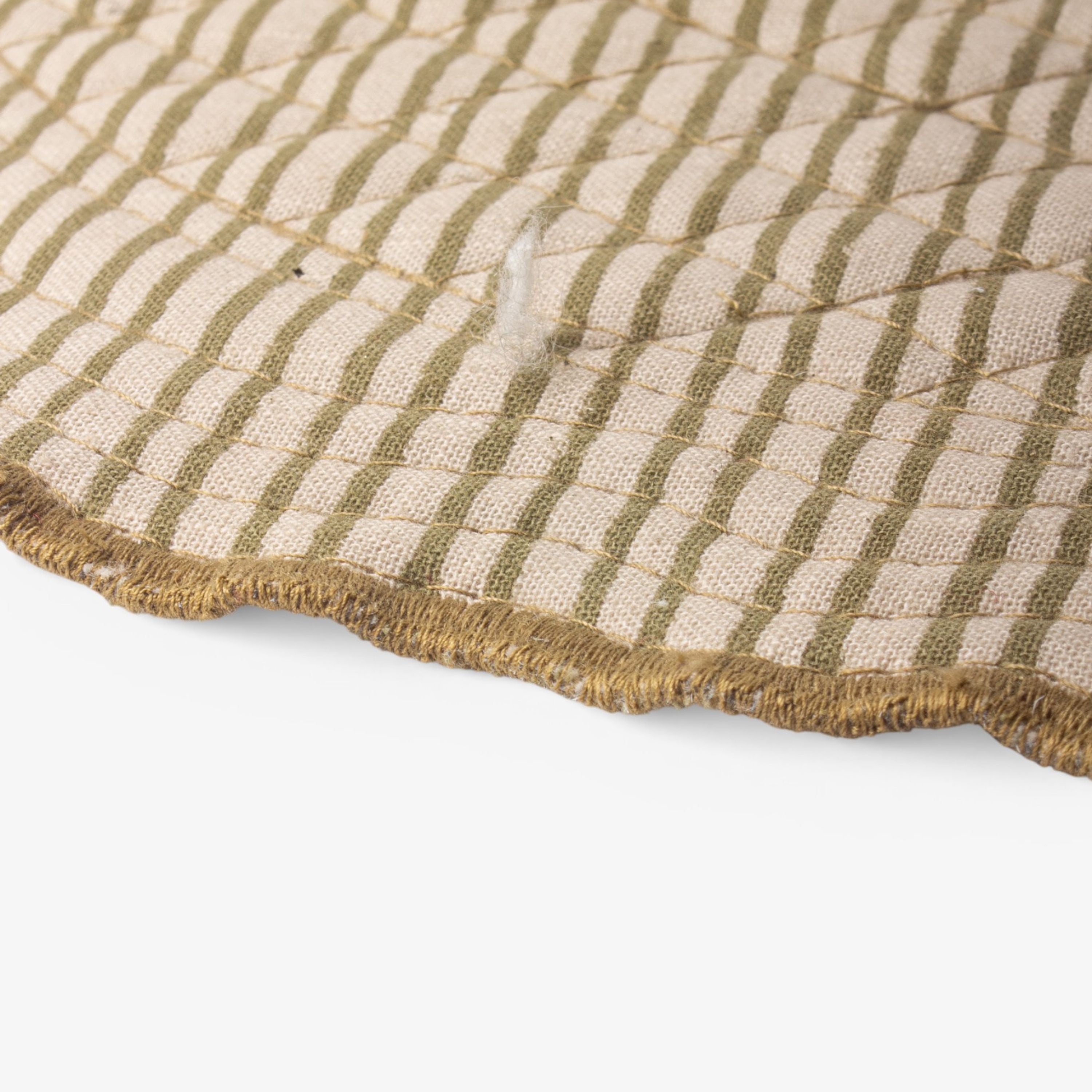 French Country Striped Green Quilted Placemat