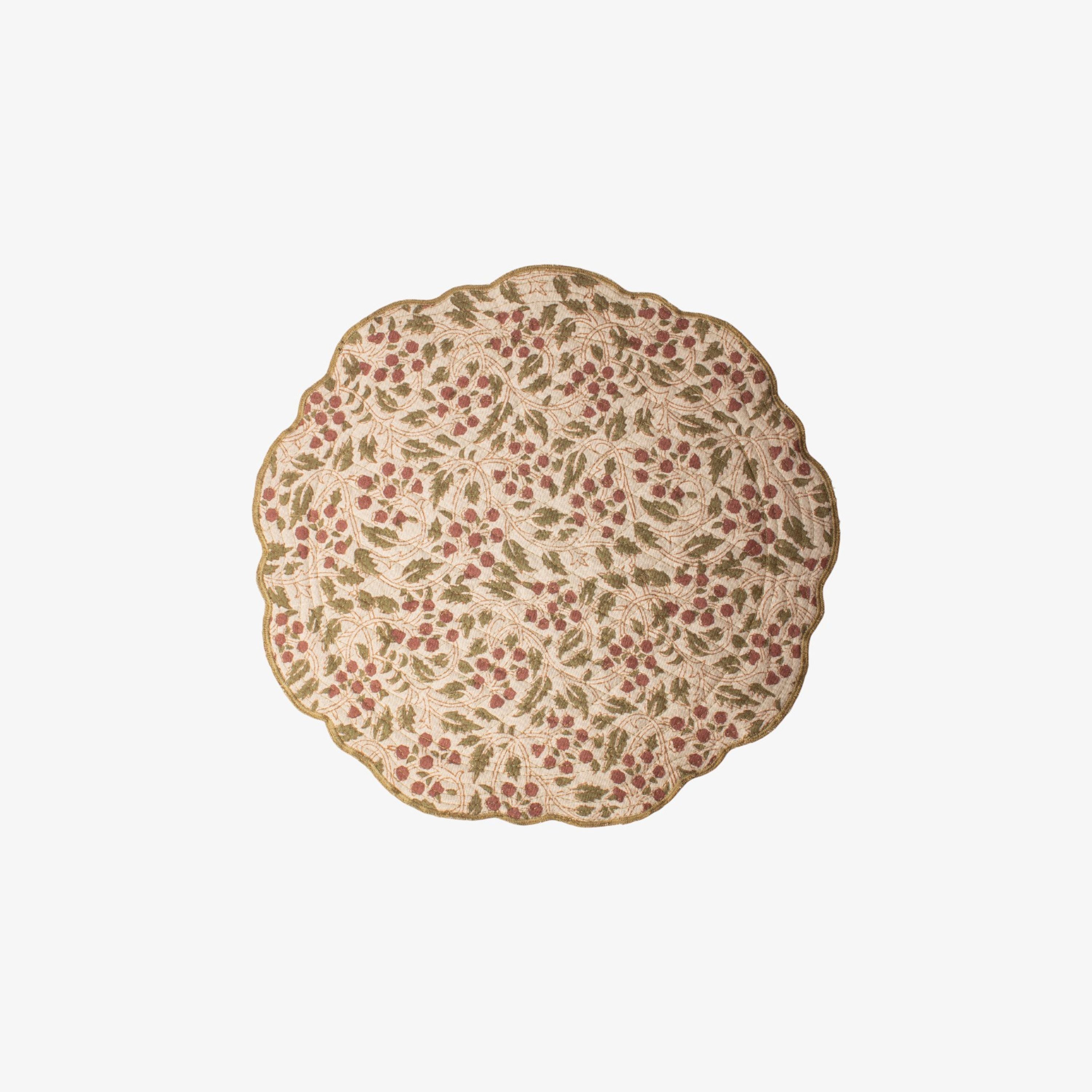 French Country Berry and Vine Quilted Placemat