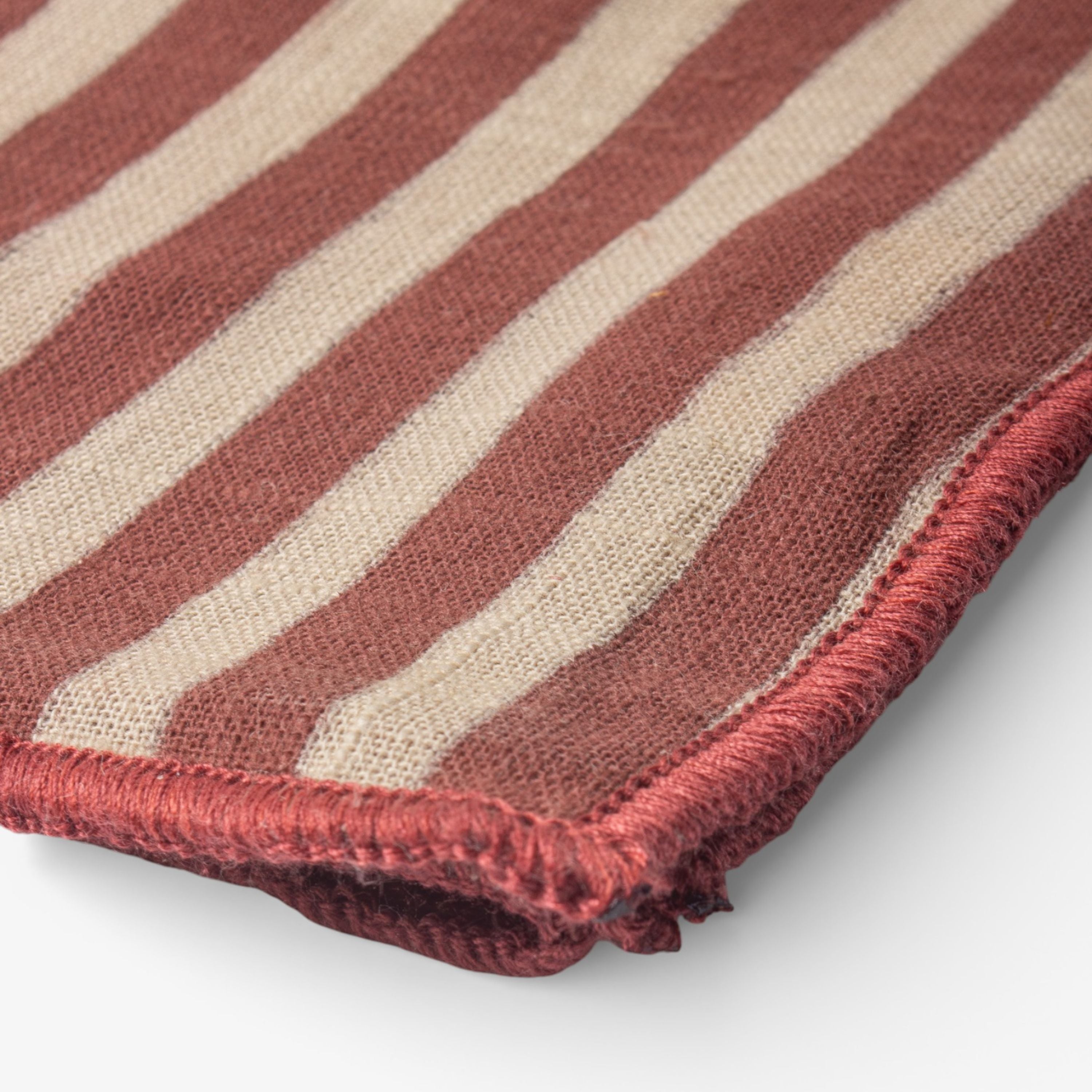 French Country Striped Red Cotton Napkin