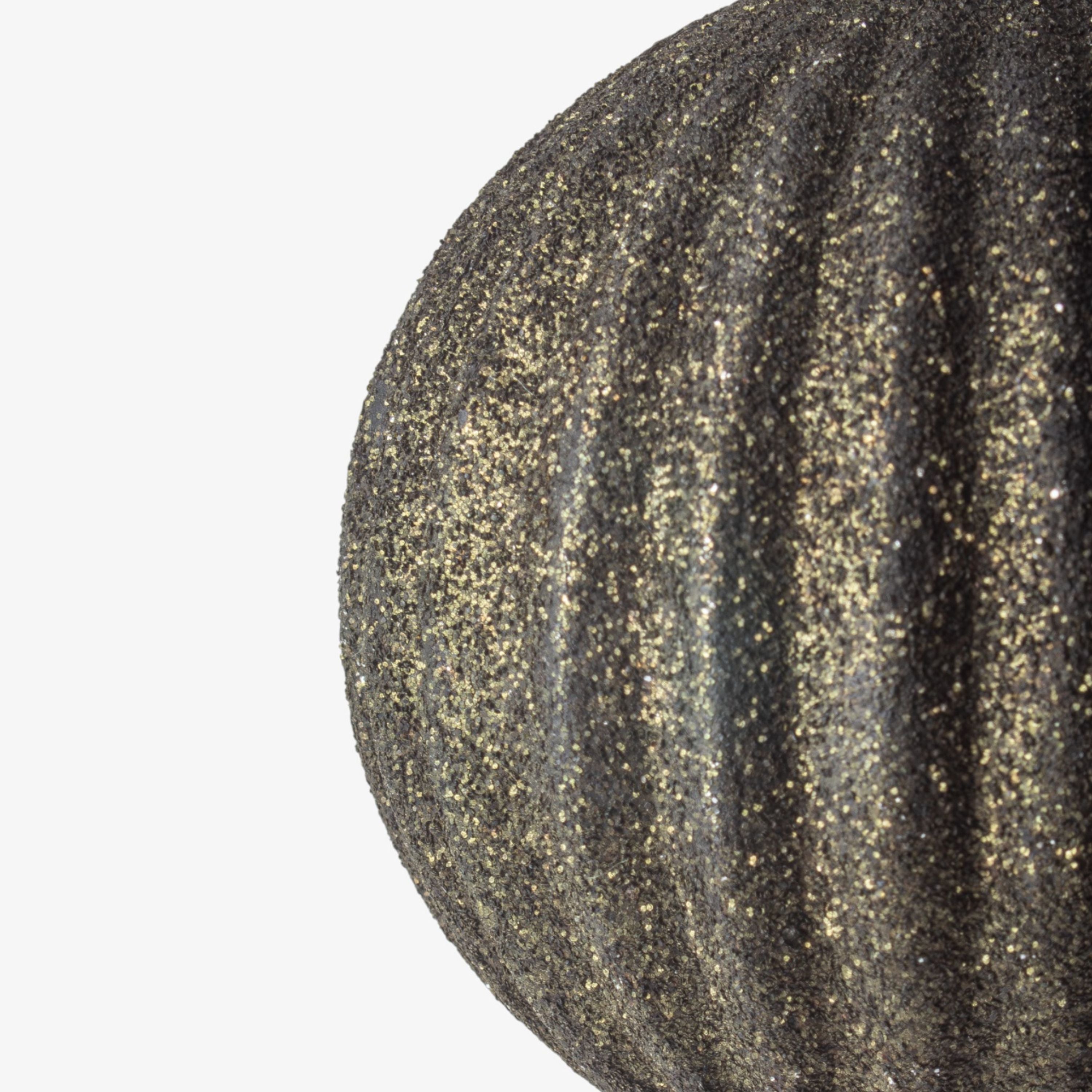 French Country Stripe Glitter Bauble Green 8cm