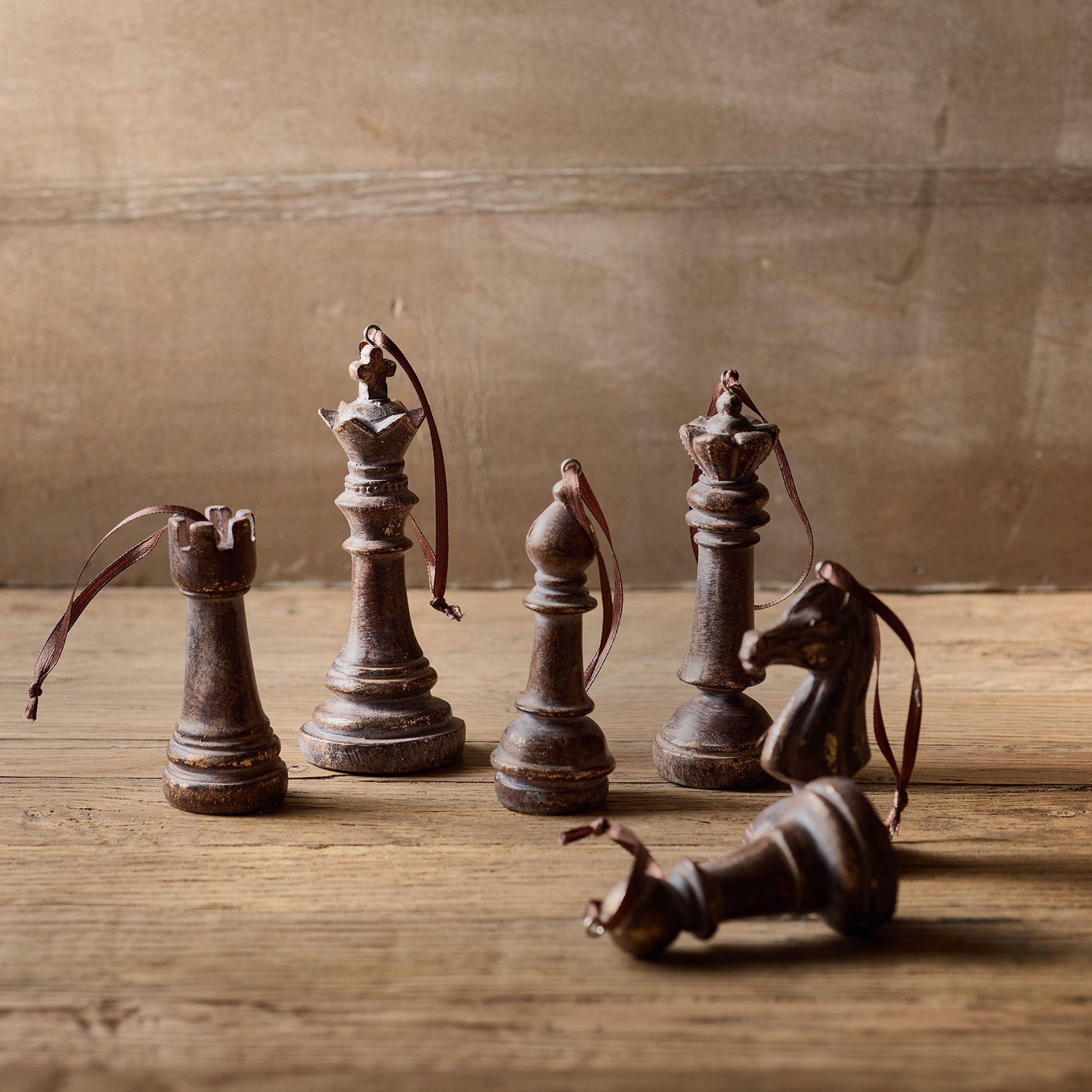 French Country Hanging Chess Pieces (6 Pack)