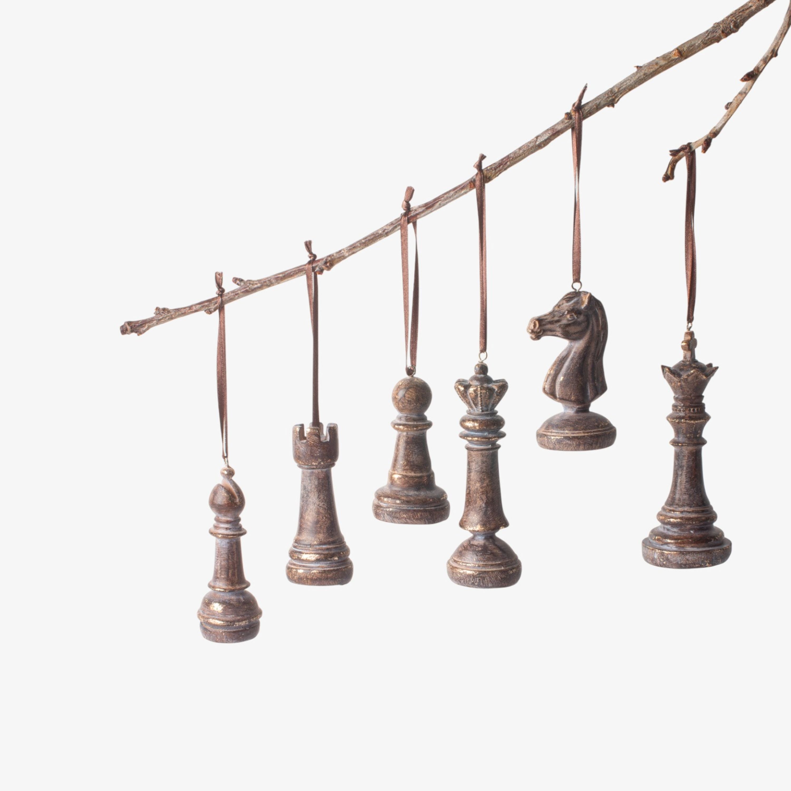 French Country Hanging Chess Pieces (6 Pack)