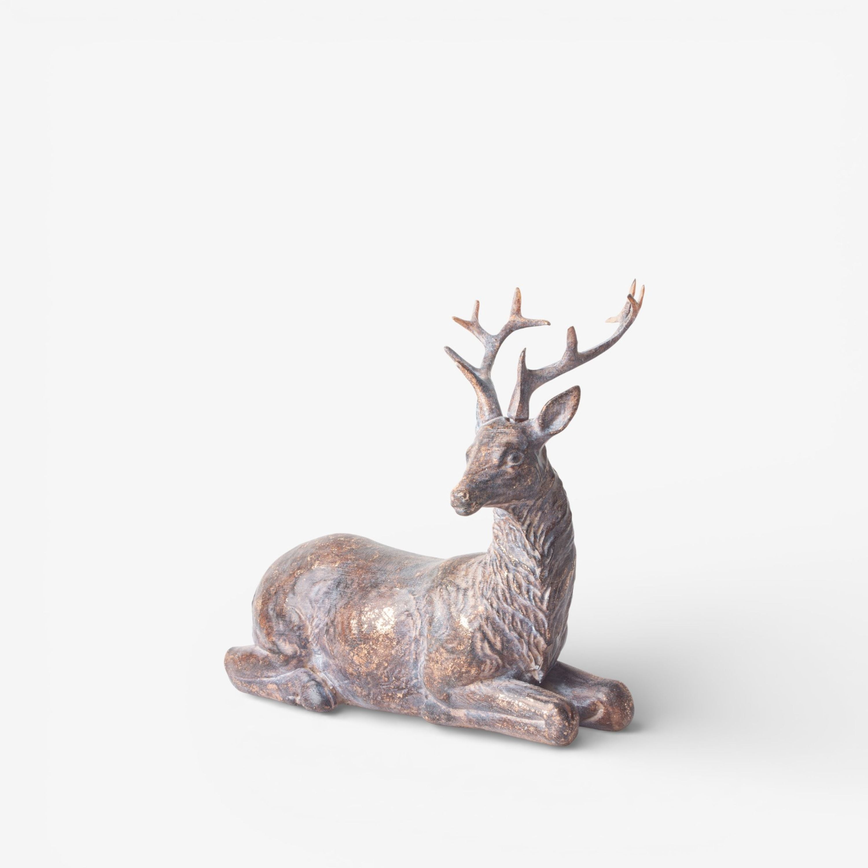 French Country Sentinel Small Lying Down Reindeer Left Side