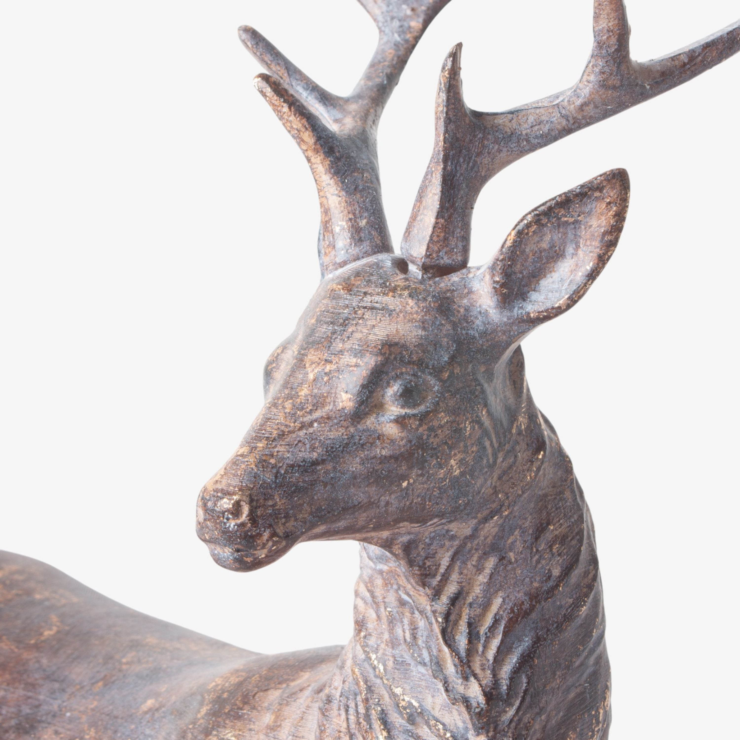 French Country Sentinel Small Lying Down Reindeer Left Side