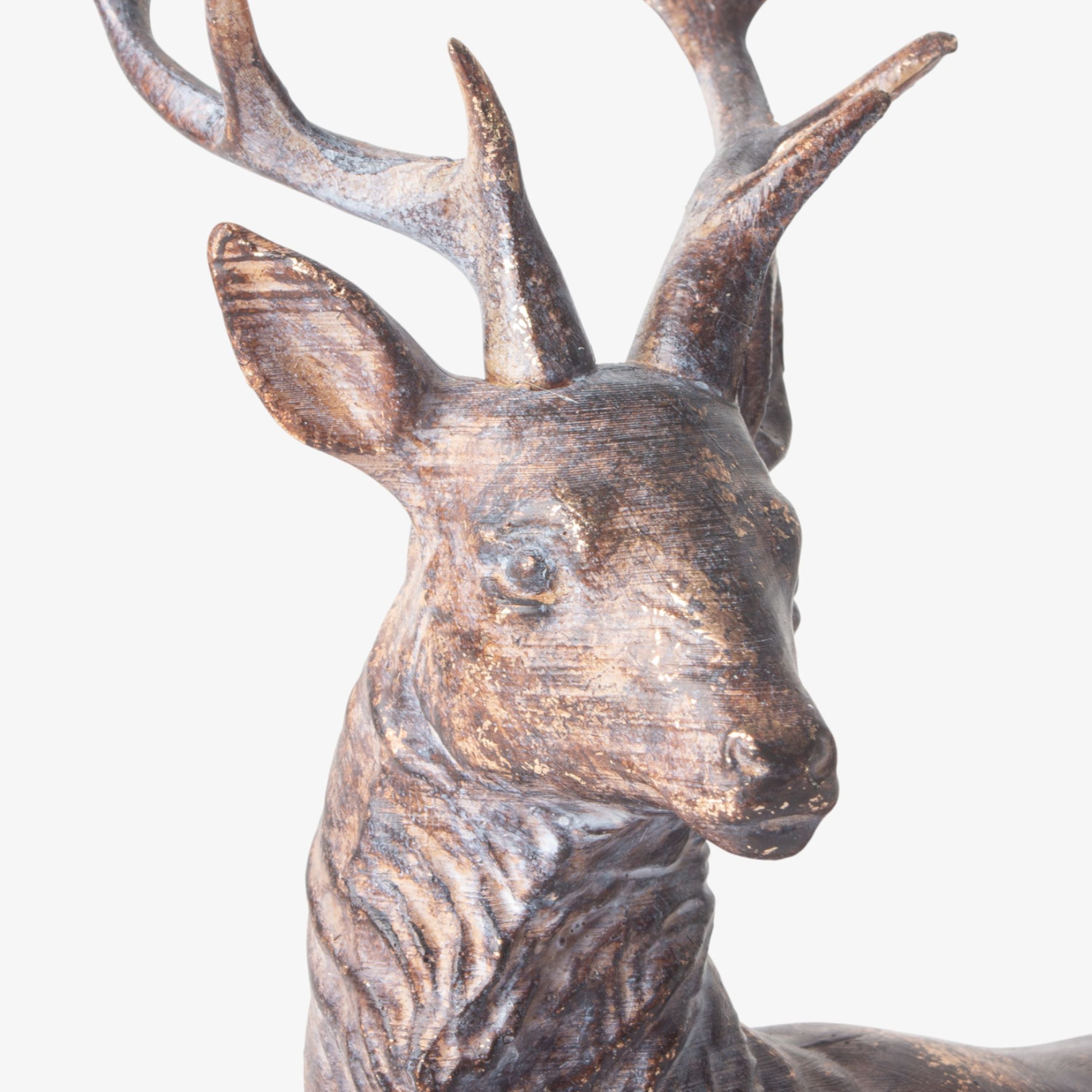 French Country Sentinel Small Lying Down Reindeer Right Side