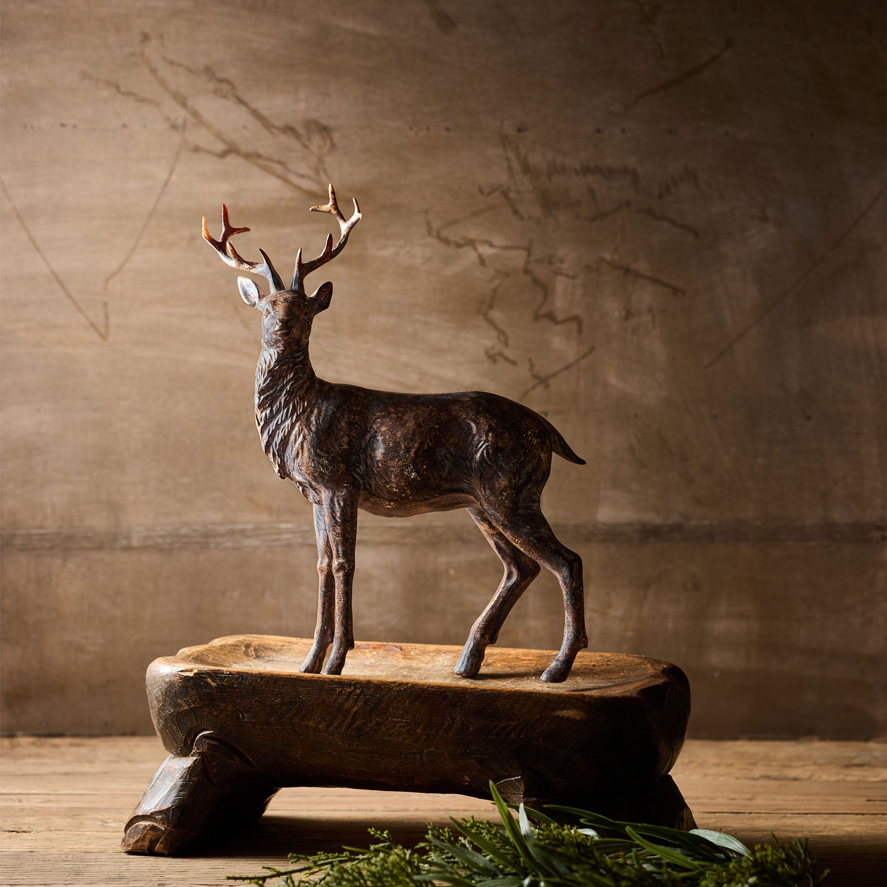 French Country Sentinel Small Standing Reindeer Right Side