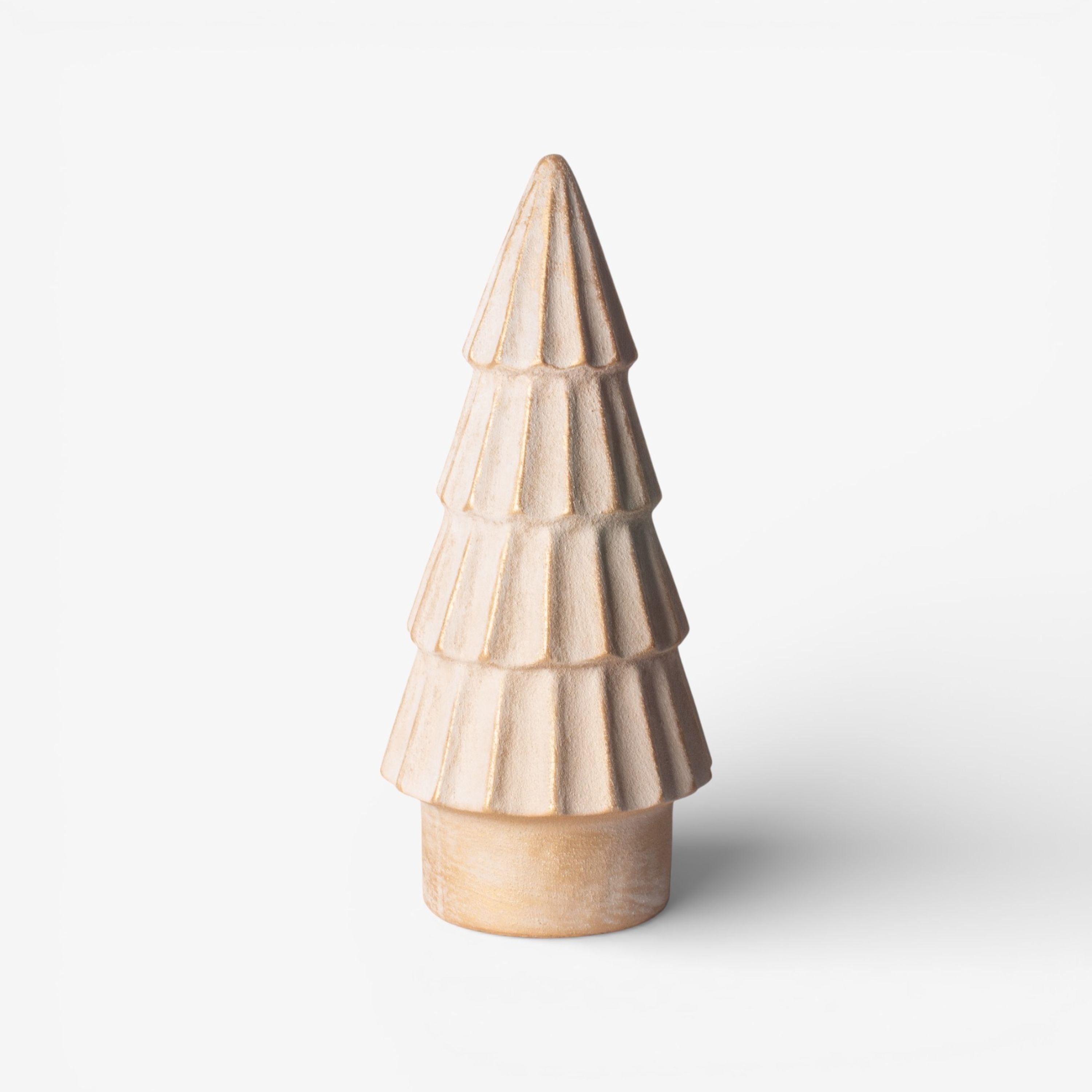 French Country Form Stone Tree Fluted Gold 37.5cm