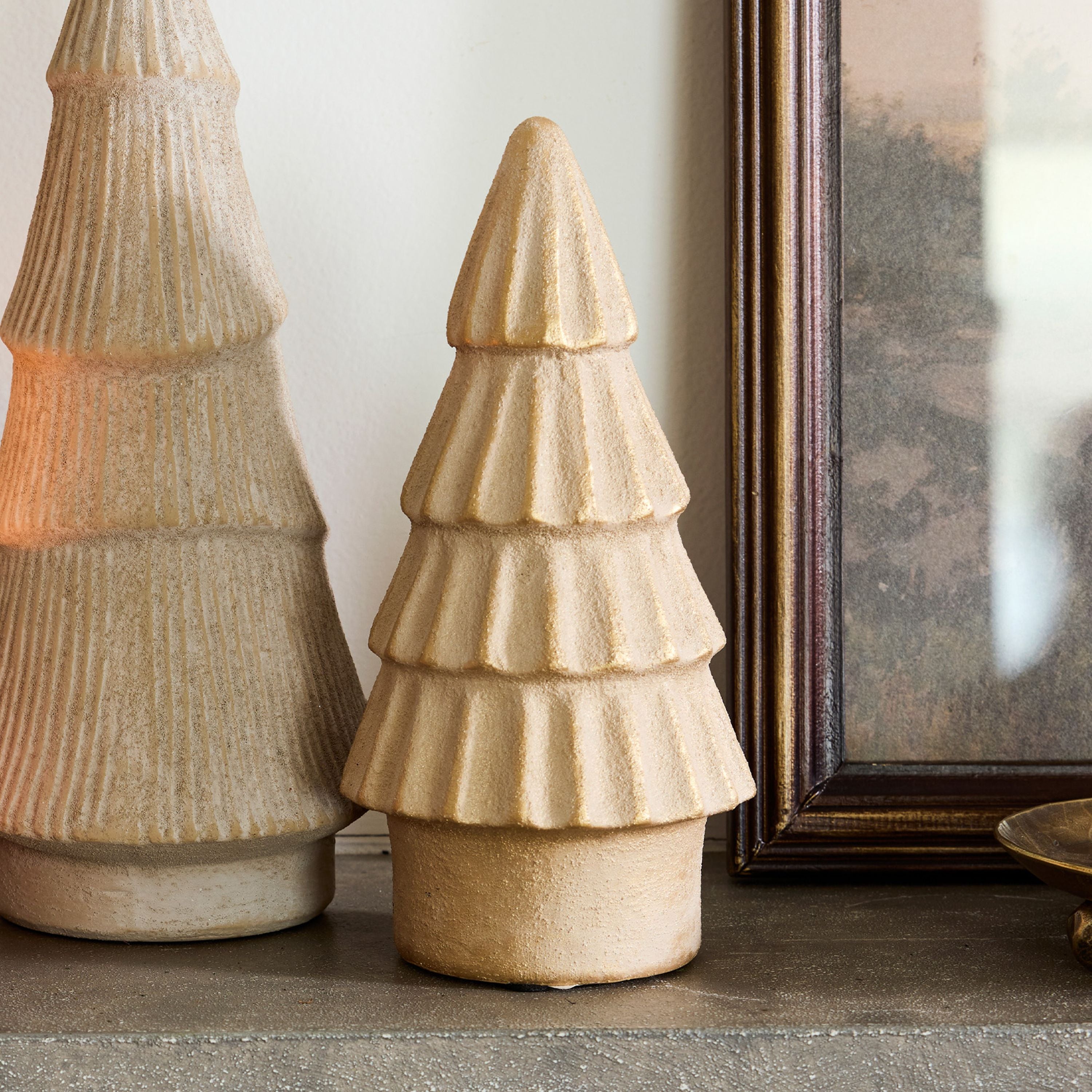 French Country Form Stone Tree Fluted Gold 20cm