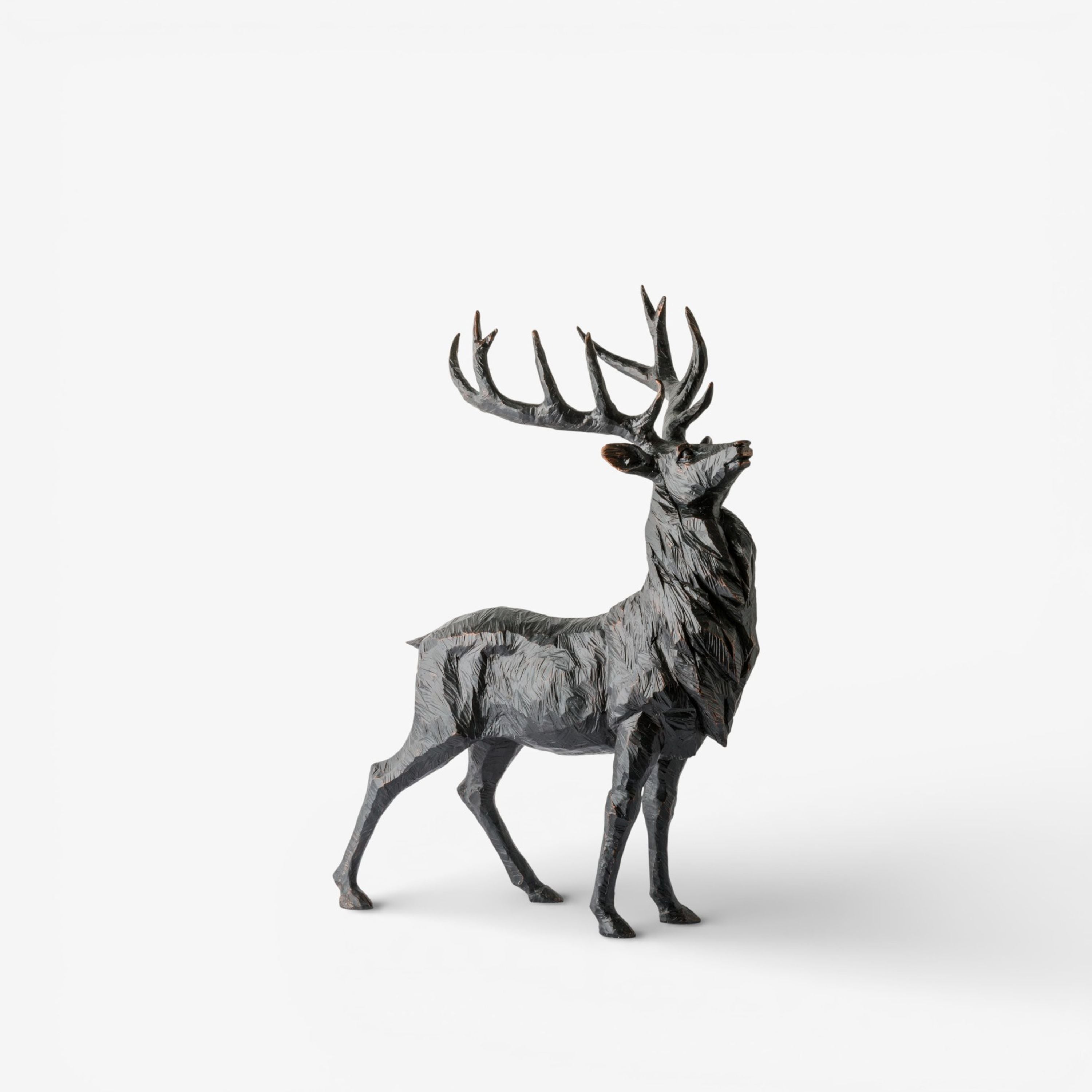 French Country Black Stag Head Up