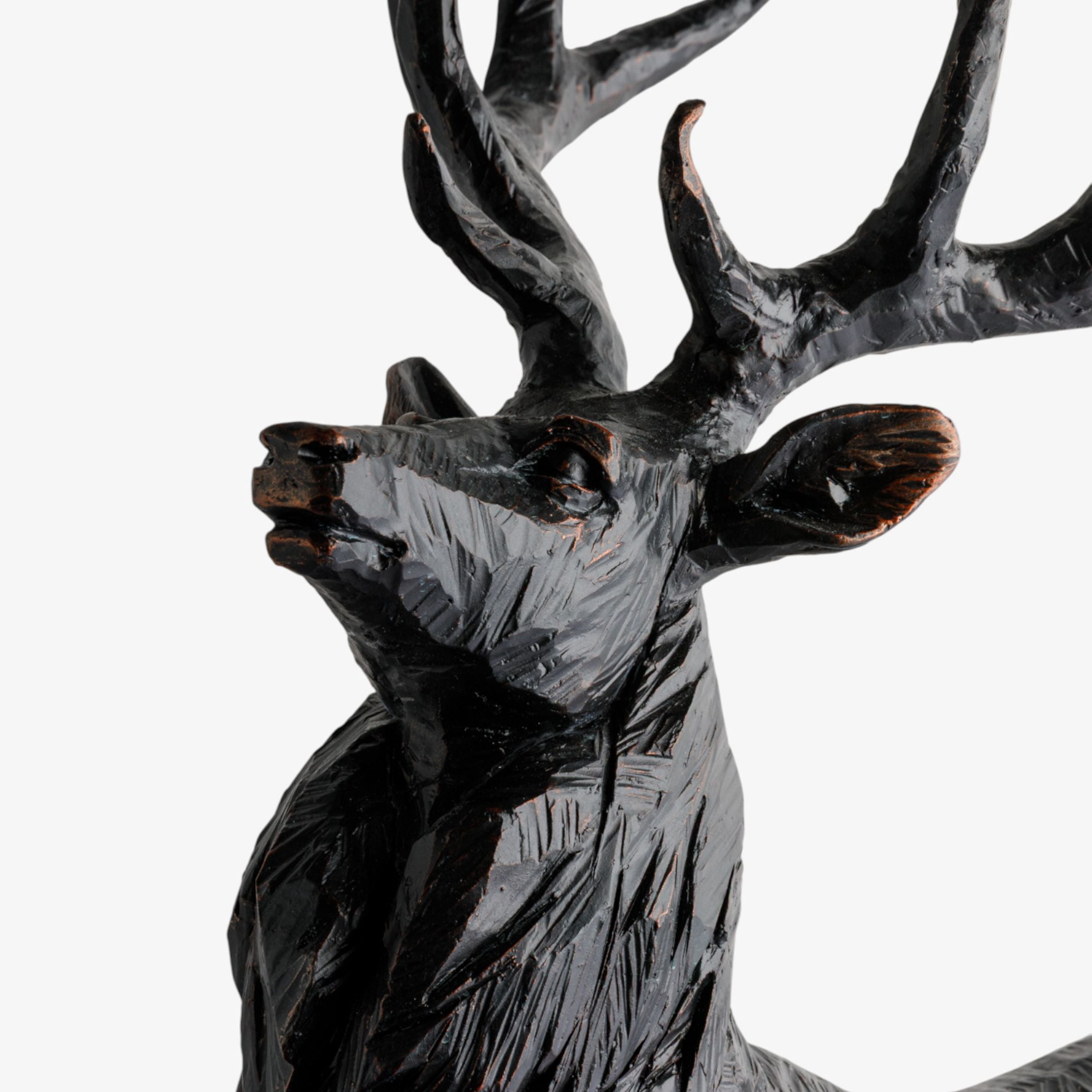 French Country Black Stag Head Up