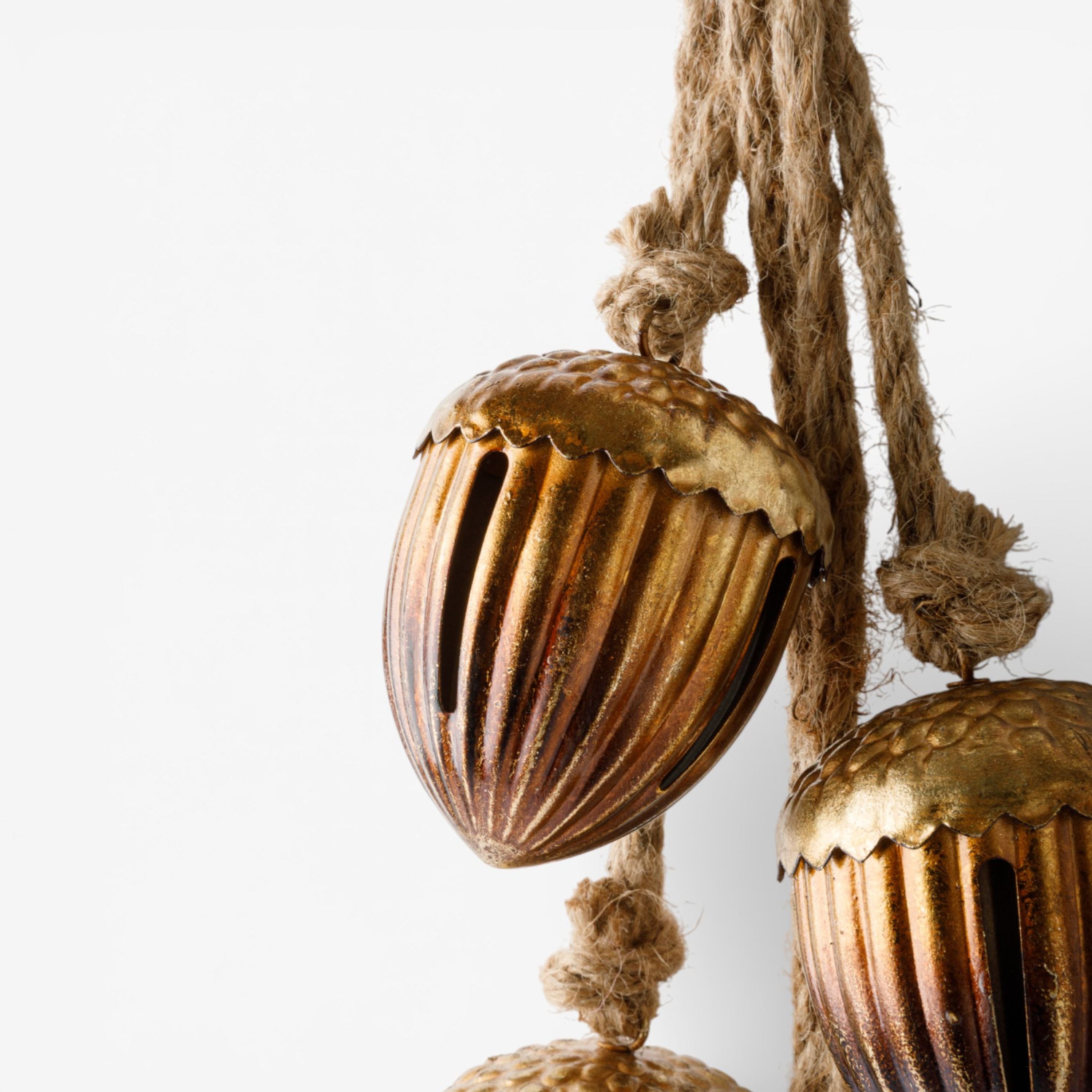 French Country Acorns on Rope Gold
