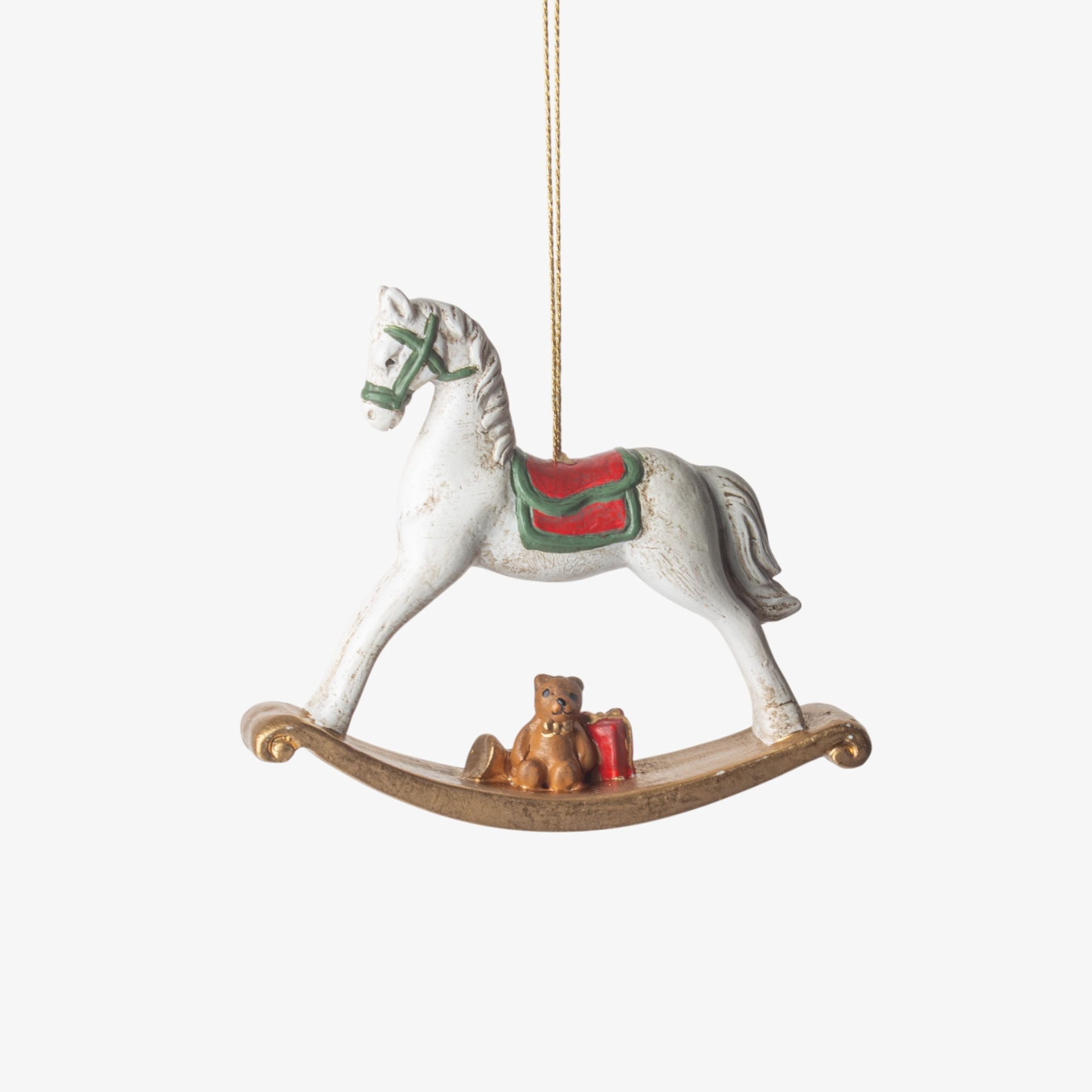 French Country Rocking Horse White