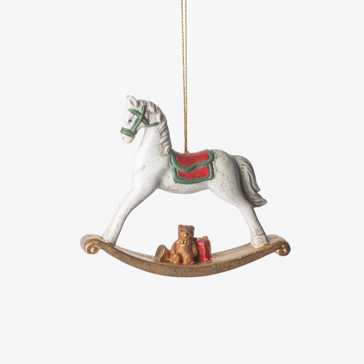 French Country Rocking Horse White