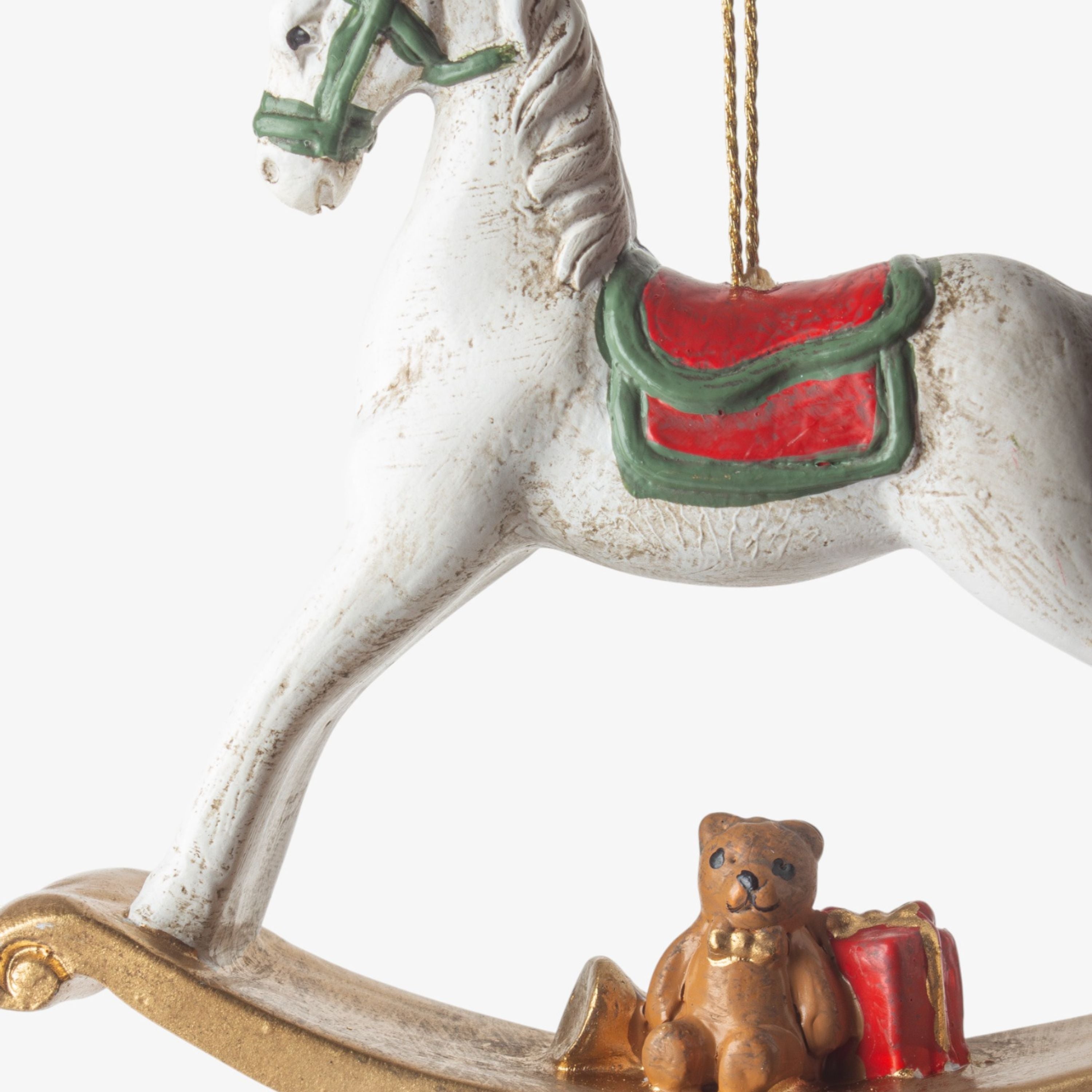 French Country Rocking Horse White