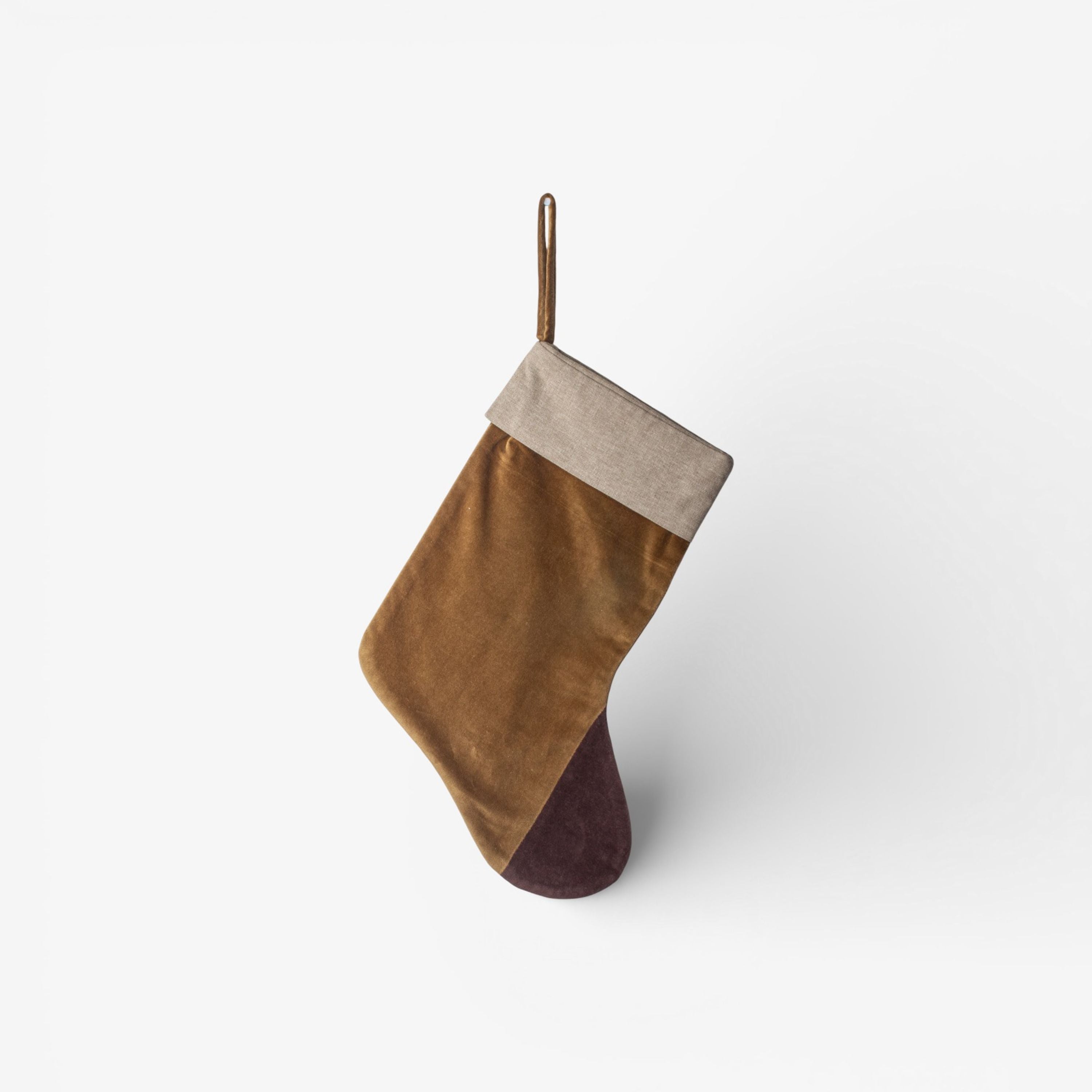 French Country Two Toned Velvet Stocking Donkey