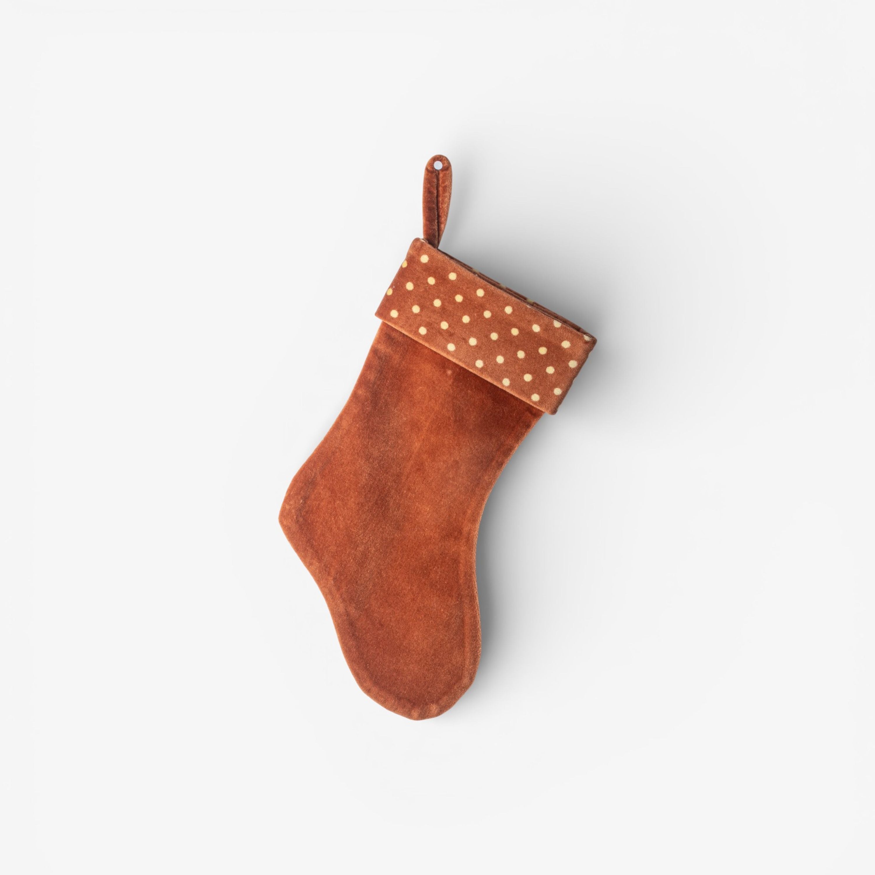 French Country Polka Stocking Cinnamon